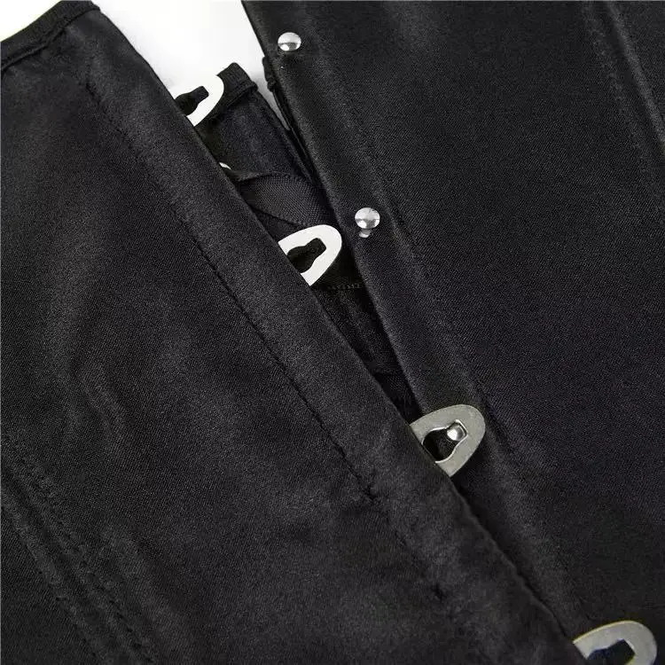 French short corset black satin tube top suspenders shoulder straps ladies palace chest support body shaping bra