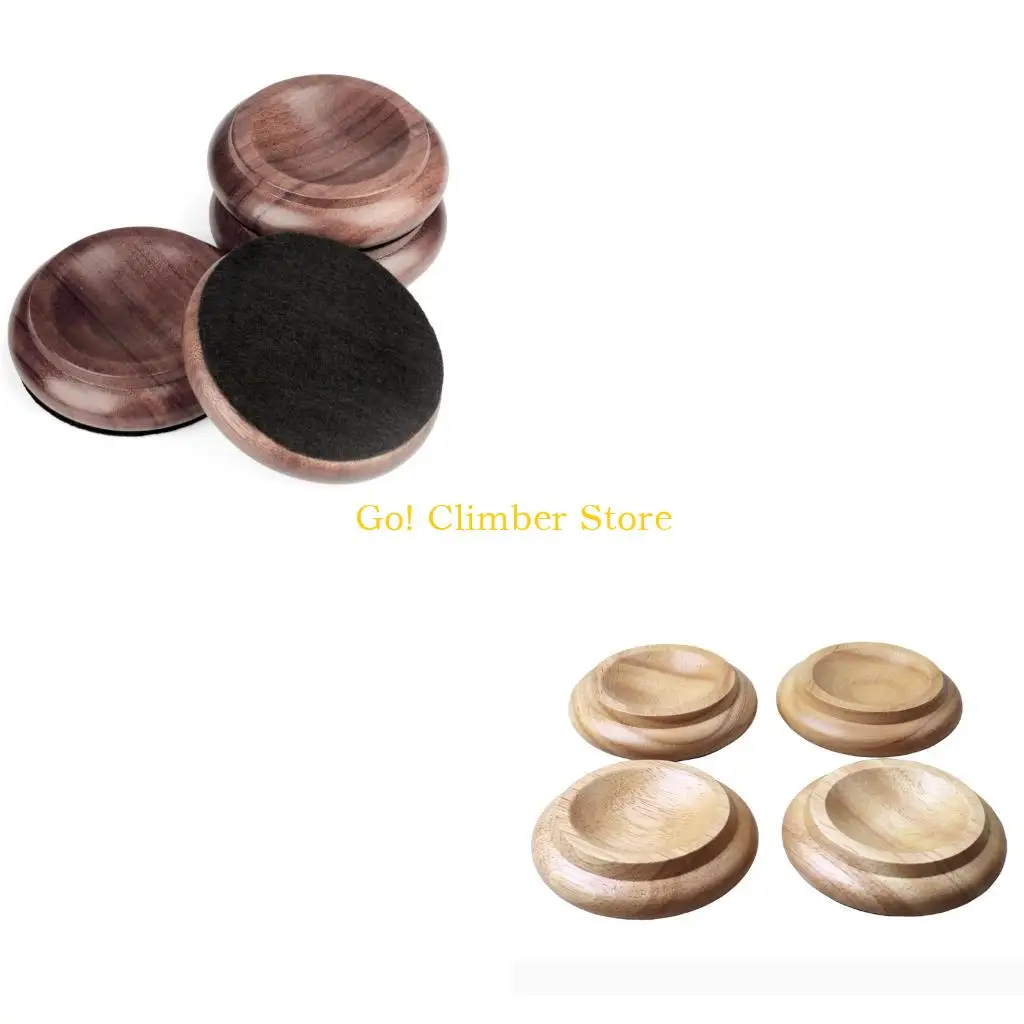 Q84C Piano Floor Cups Set of 4 with Recessed Support Cup and Bottom Pad for Wheels and Heavy Furniture Daily