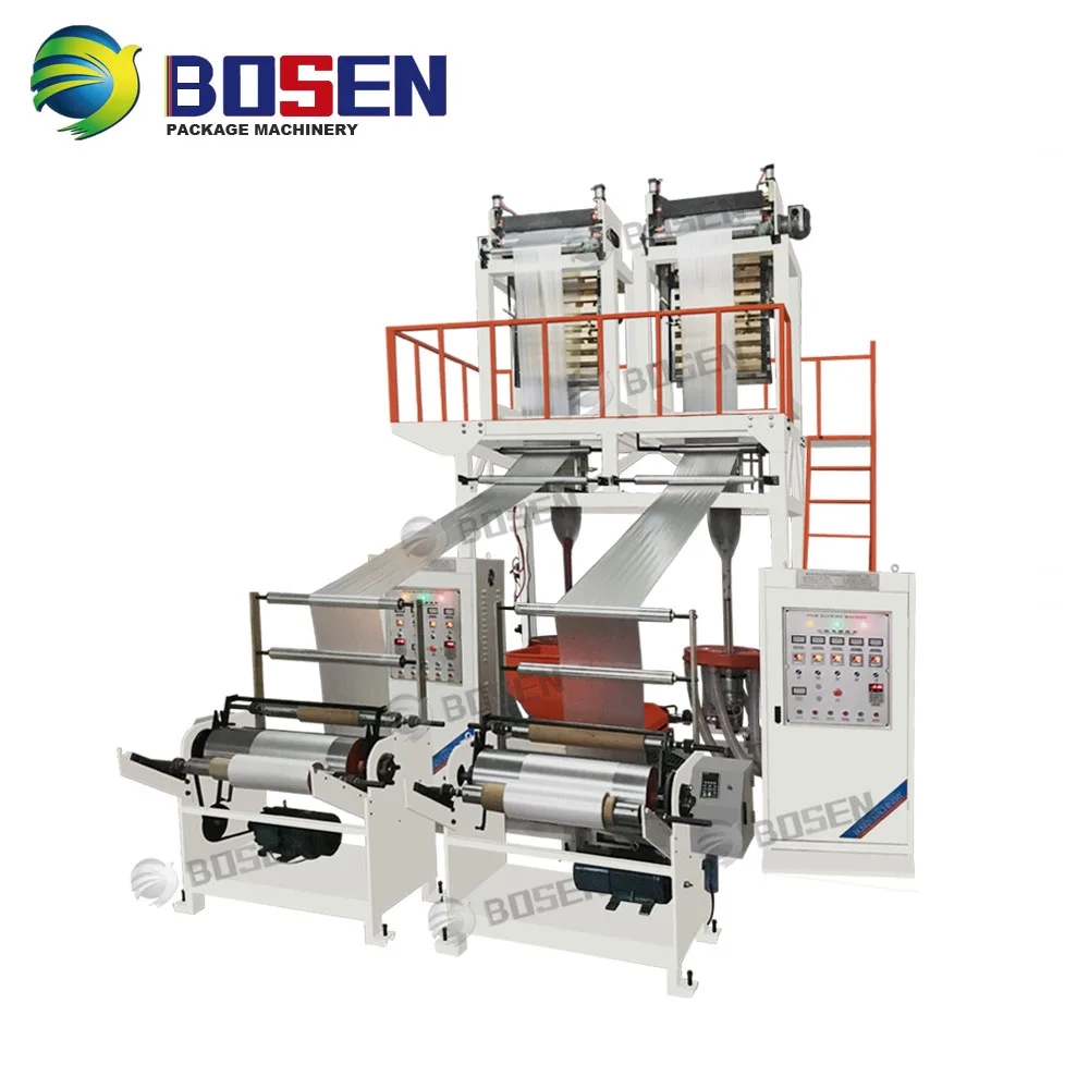 Best Price Hdpe Ldpe Pe Mini Plastic Two Colors Striped Film Automatic Printing And Film Extruder Film Blowing Machine