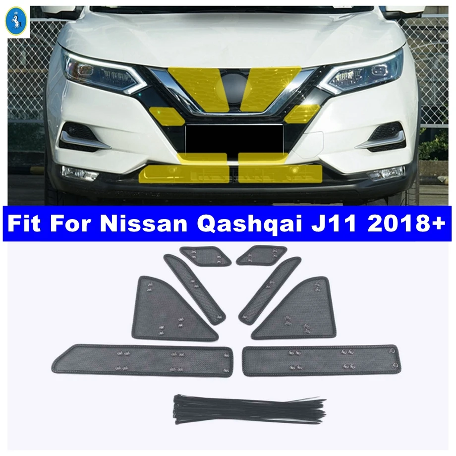 

Fit For Nissan Qashqai J11 2018 - 2020 Front Grille Insert Net Insect Screening Mesh Cover Trim Protection Cover Car Accessories