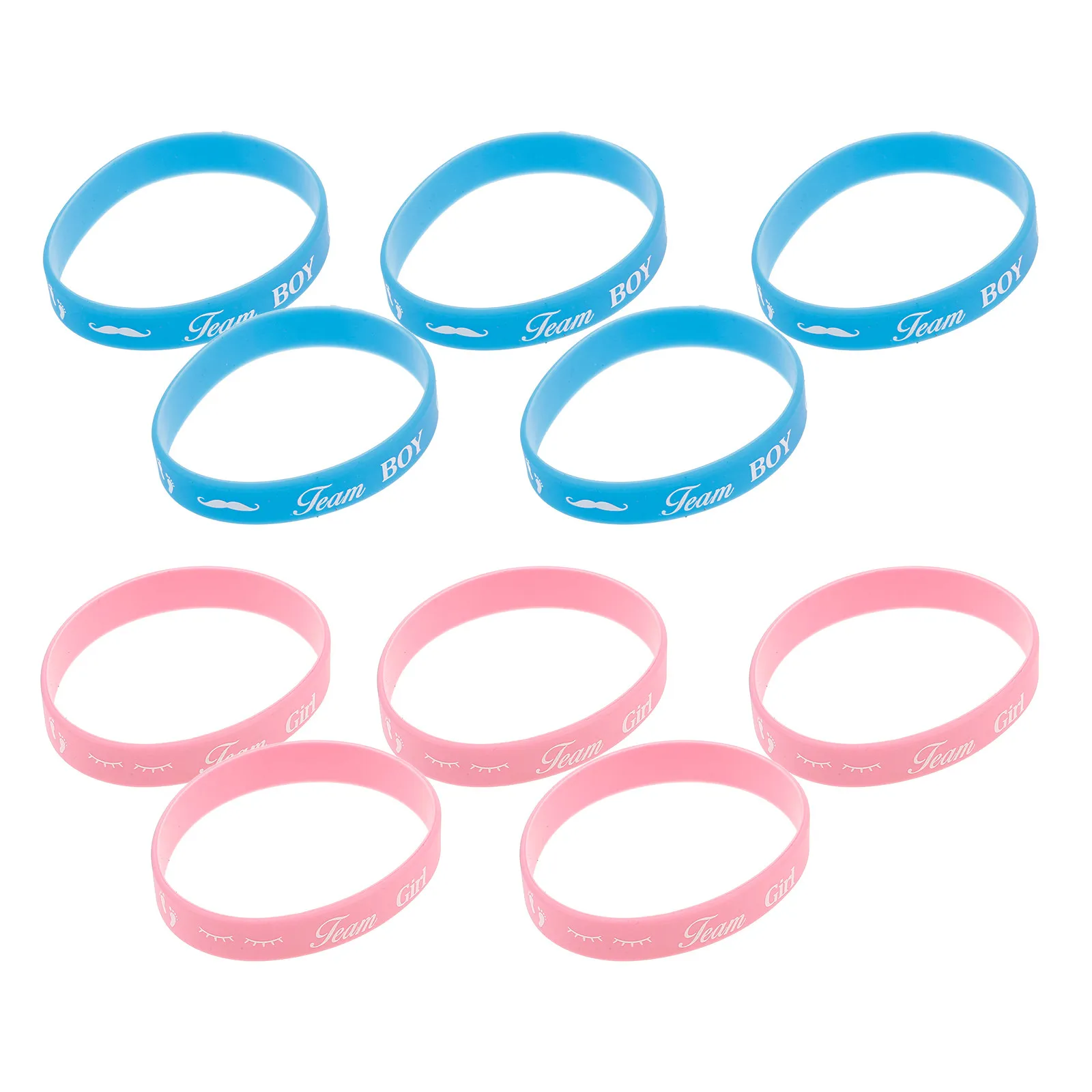

10 шт. силиконовых браслетов для определения пола ребенка, резиновые браслеты для команды, подарки для вечеринки, украшения для вечеринки