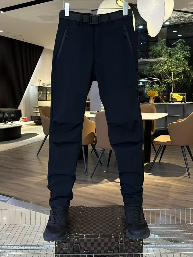 

Men's Outdoor Casual Pants Winter New Sle Multi-ket Soft ell Stretchable Workwear Trousers Bla Functional Leisure Pants