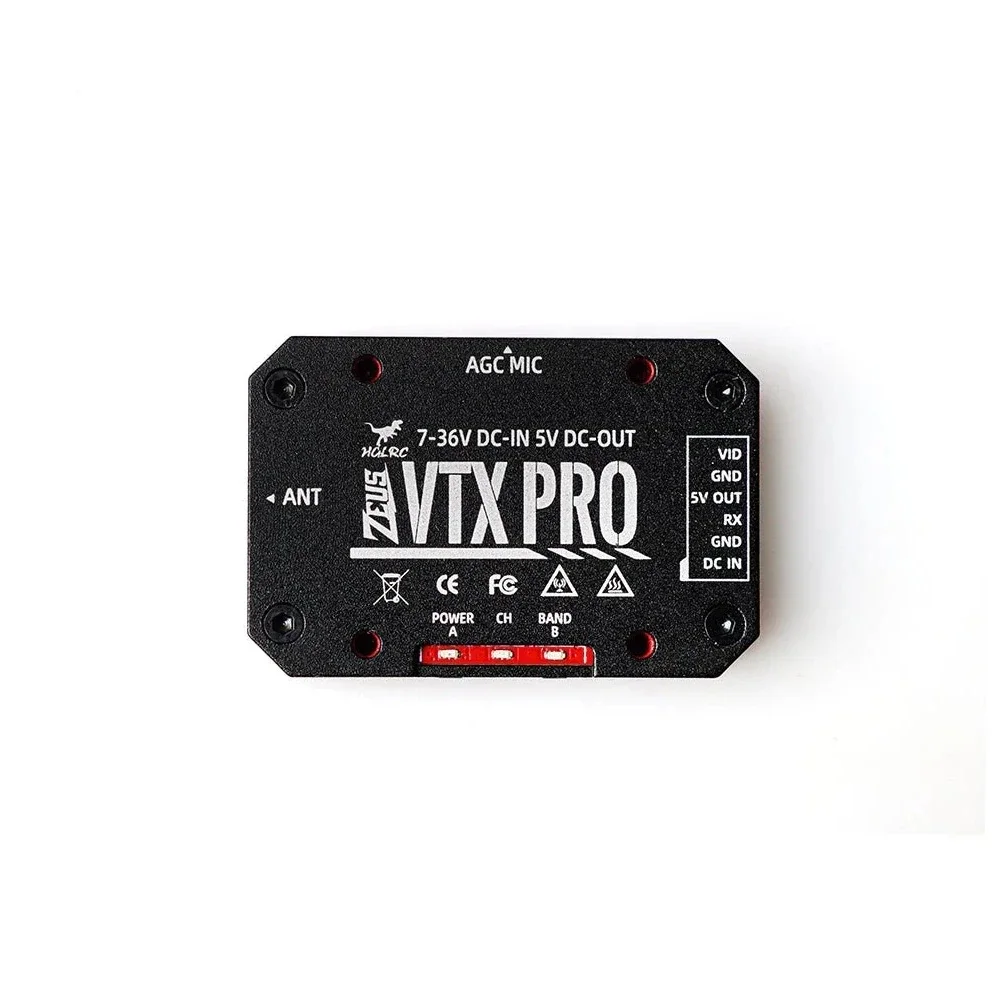 HGLRC Zeus VTX PRO 1.6W 5.8G Transmisja obrazu 40CH z mikrofonem PIT/25/400/800/1.6W Regulowany dla RC FPV Racing Drone