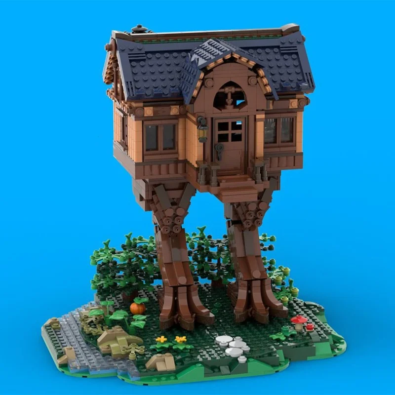 1870 قطعة MOC Baba Yaga S كوخ بيت شجرة أفكار ونموذج اللبنات البناء تجميع فكرة ذاتية الصنع هدية الكريسماس لعبة الطوب #4
