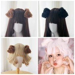 Black/White/ Pink/Brown 8.5cm Foldable Handmade Teddy Dog Ears Simulated Animal Ear Lolita Girl Hair Accessories Hairpin