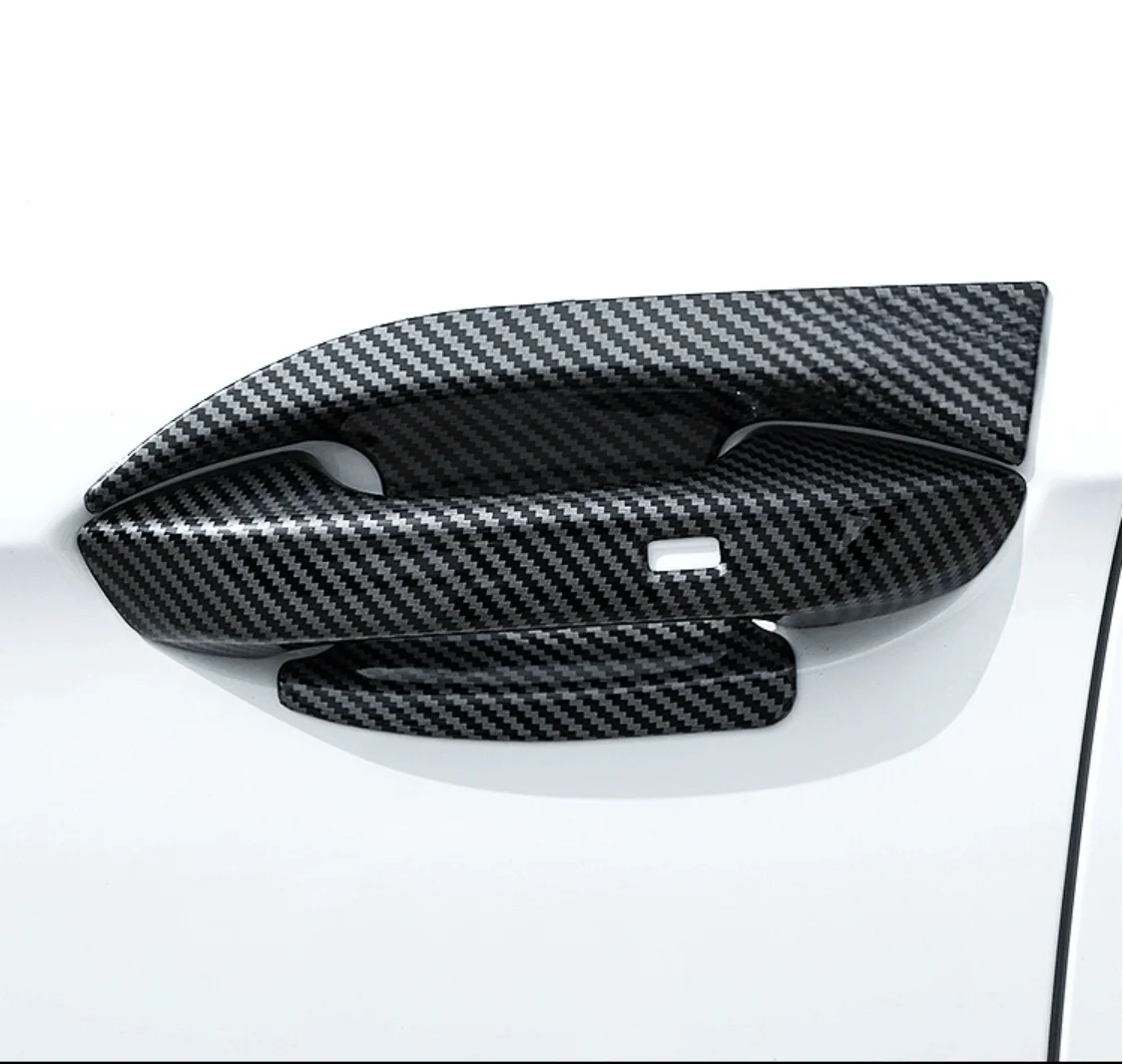 

Suitable for Volkswagen Lamando 2022 ABS Door Handle Intelligent Handle decoration Auto Parts carbon fibre Bright black silvery