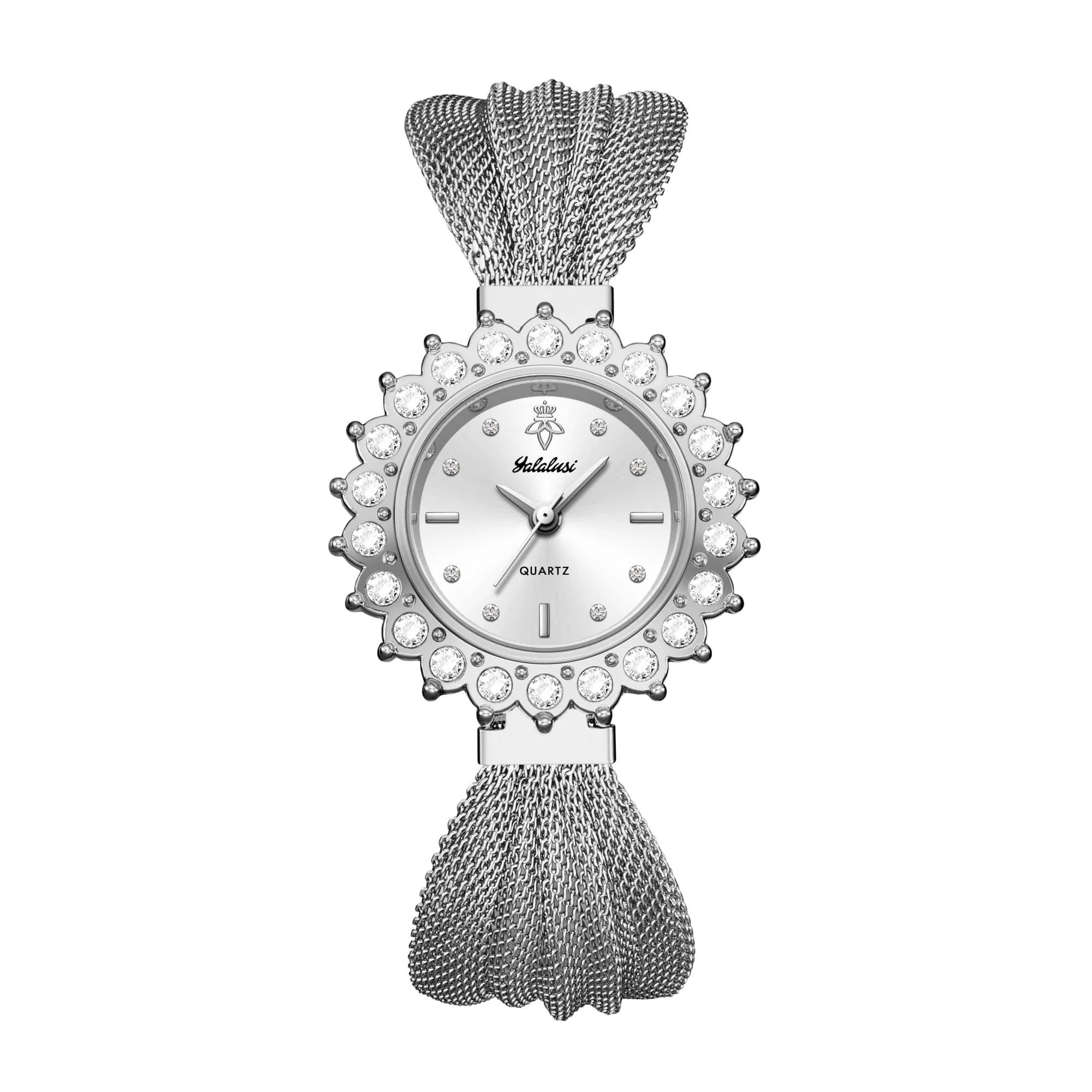 

Женские модные водонепроницаемые спортивные кварцевые часы YaLaLuSi, наручные часы с серебряным циферблатом и сетчатым ремешком, подарочная коробка, бесплатная доставка