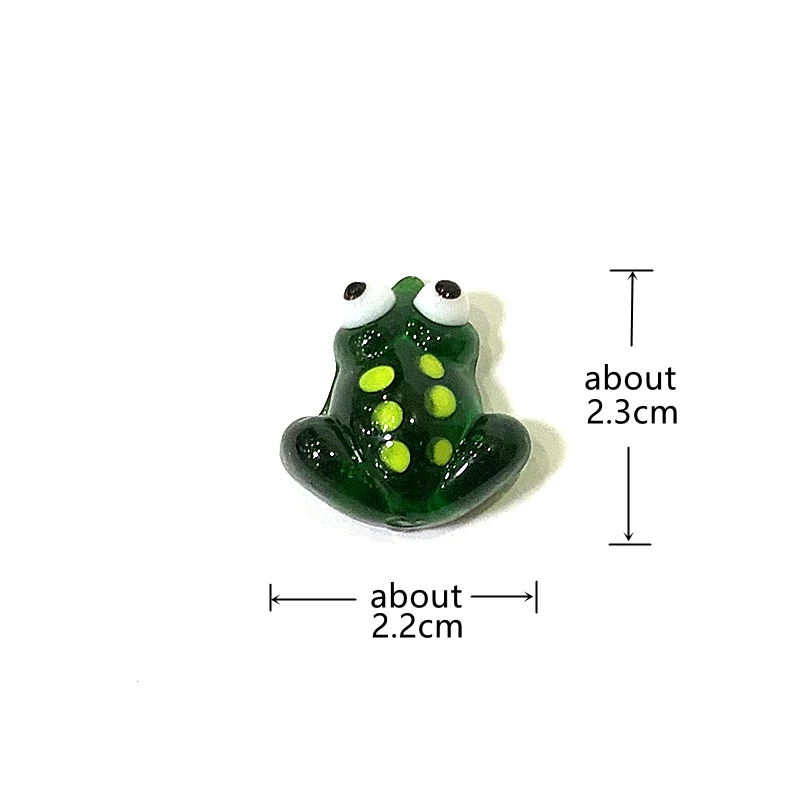 2pcs Mini Glass Frog Figurine Cute Animal Ornaments Home Desktop Fairy Garden Micro Landscape