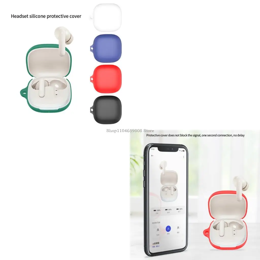 

Soft Earbud Charging Case Cover Drop Protections Easy Installation for Buds QT43