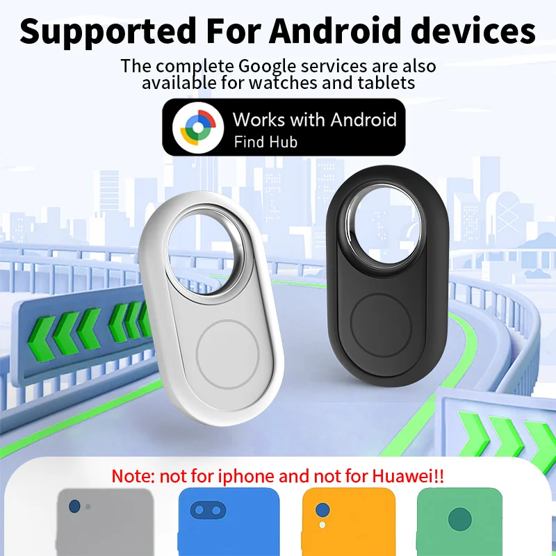 4-PCS جهاز تعقب لمسافات طويلة أندرويد مع غلاف سيليكون لجوجل فايند هاب محدد الصوت العلامة الذكية لبيكسل موتورولا فيفو GMS #5