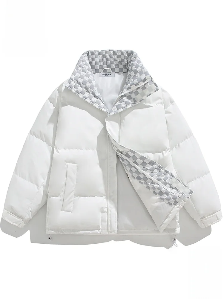 

Зимнее пальто PaulFrank из утолщенного хлопка с воротником-стойкой для мужчин и женщин, теплая одежда для пар, из полиэфирного волокна, с длинными рукавами