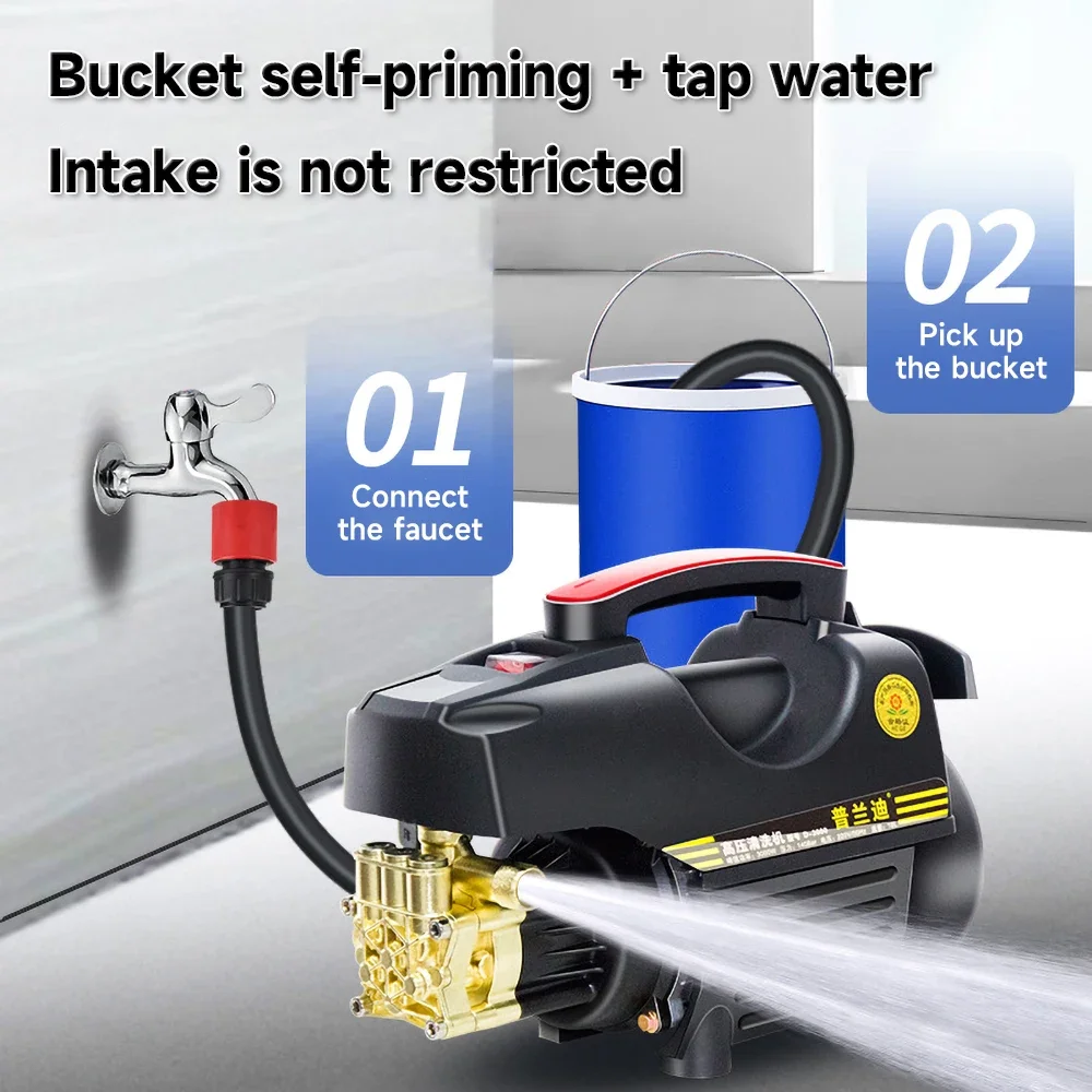 

newHigh Pressure Car Washing Machine 3kW High Power Electric Car Washer Multifuntional Portable Water Gun Kit Home Floor Cleaner