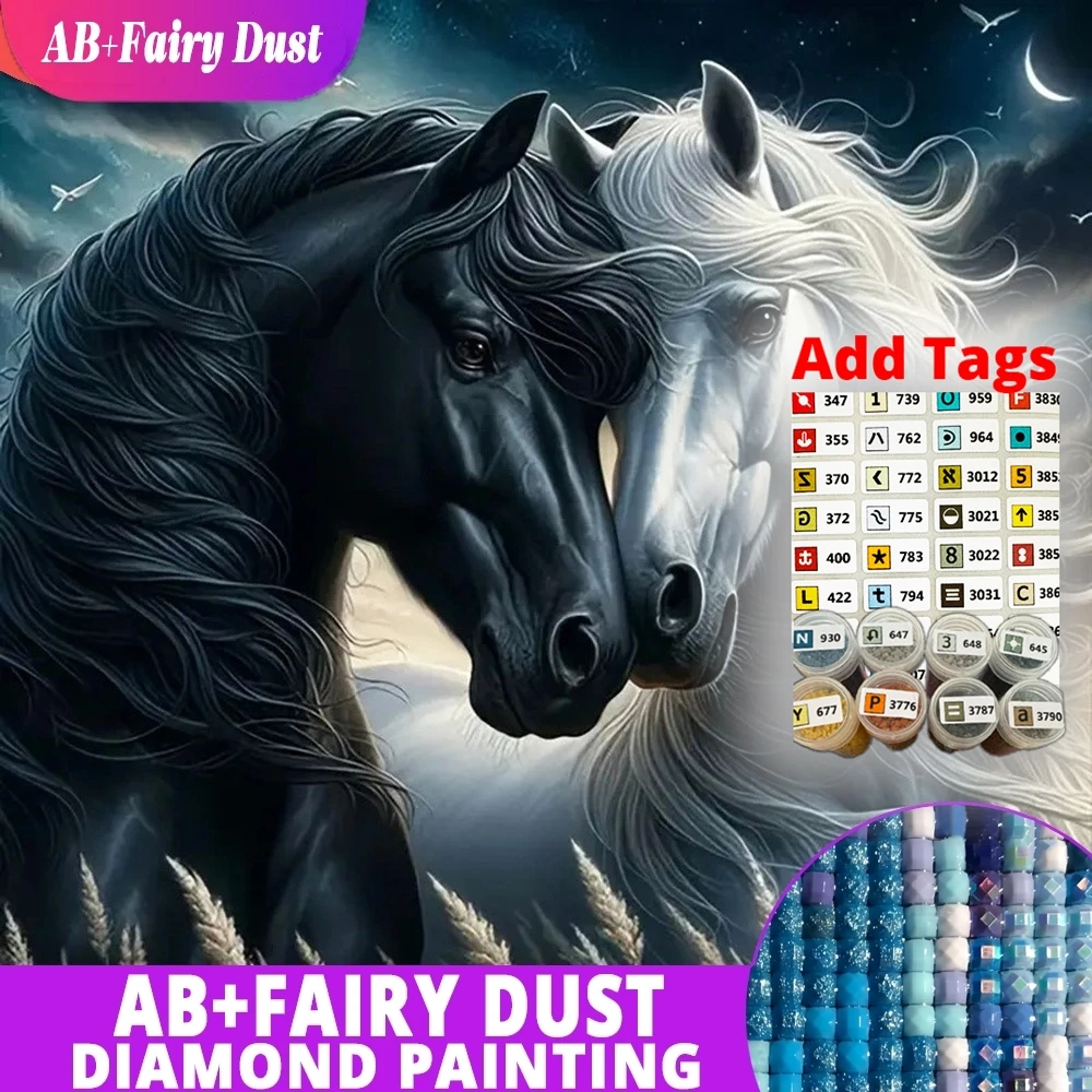 تأتي Fairy Dust AB مع ملصقات DMC فسيفساء الحصان الماس اللوحة الحيوان الفن ديكور المنزل الحرفية كيت