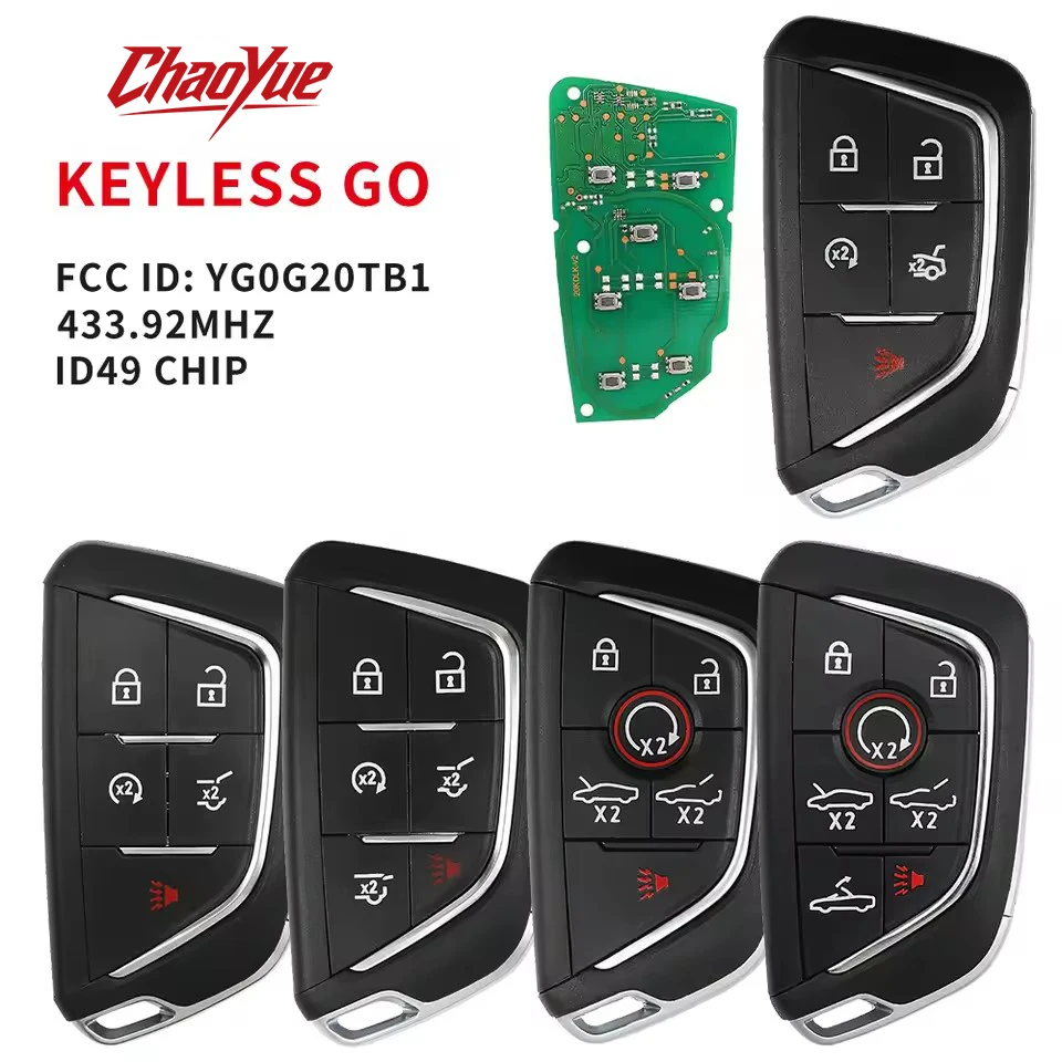 ChaoYue YG0G20TB1 ID49 Chip 434MHz Keyless Go Proximity Car Remote Control Key Fob For Cadillac Escalade CT4 CT5 2020 2021 2022