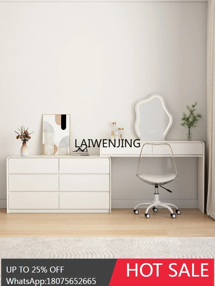 Cream wind solid wood dresser, chest, integrated household makeup table, bedroom end of bed telescopic dressing table