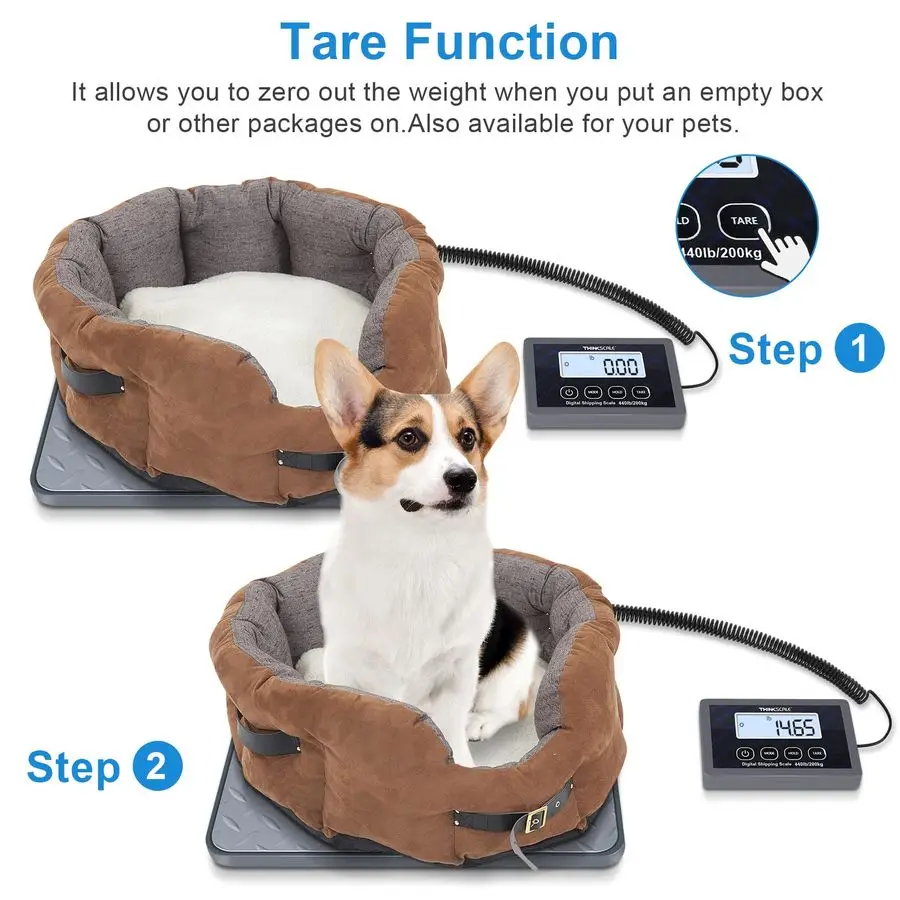 Digital Shipping Postal Scale, 440 lb 1oz High Accuracy Postage Scale, Hold Tare Function, Lightweight Scale for Packages Luggag