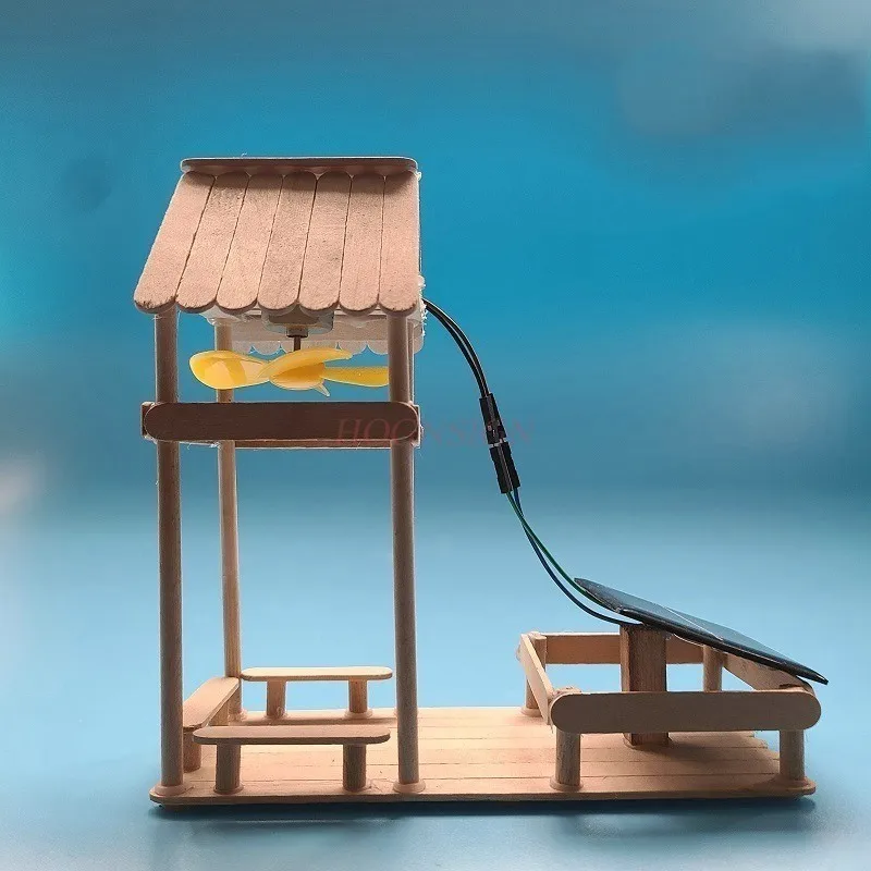 Children's Toy Material Set Scientific Experiment,DIY Technology Small Maker Handmade Solar Powered Pavilion Fan