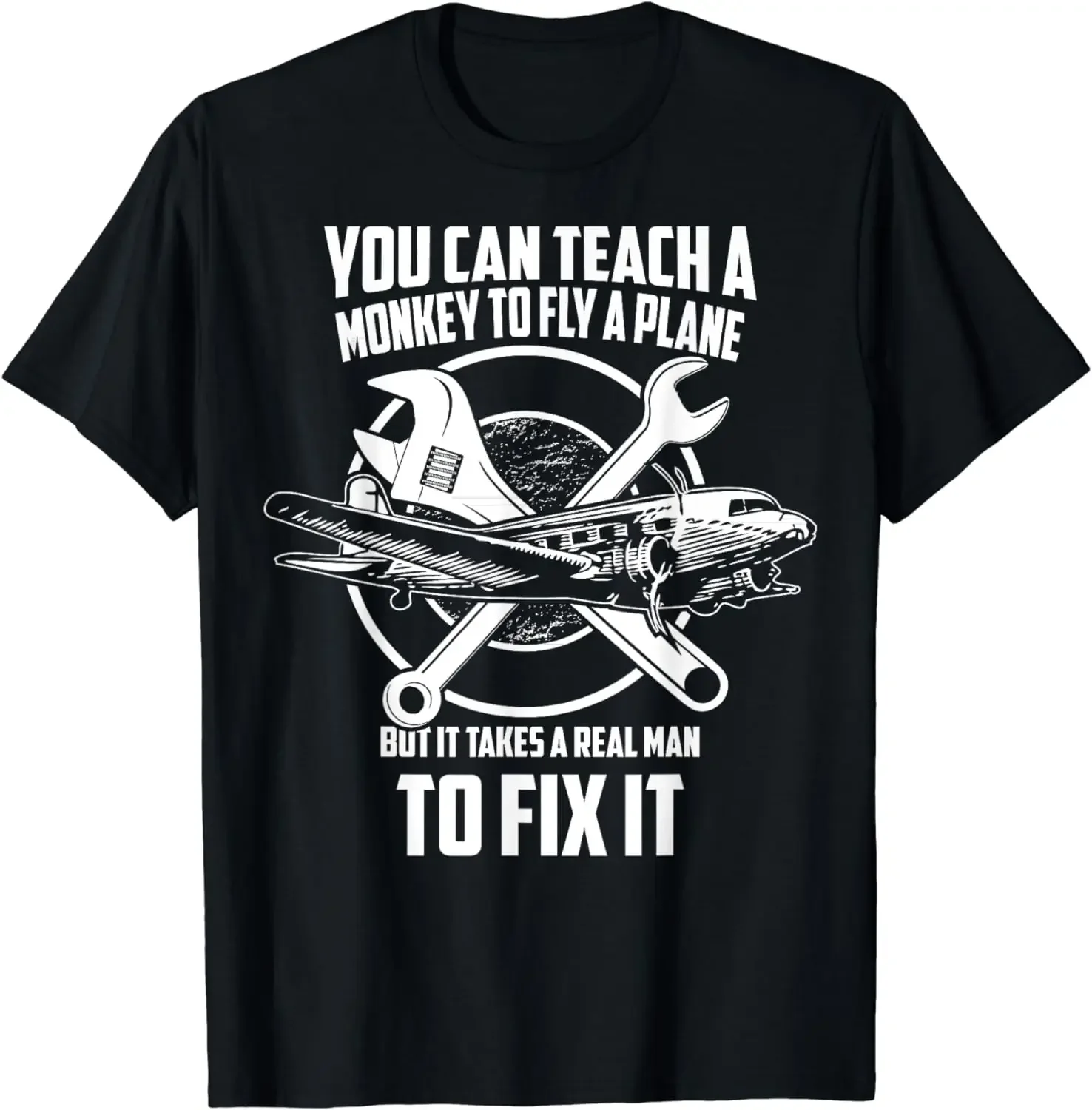 Airplane Mechanic Printed Women's T-shirt Real Man Fix Plane T-Shirt  Men Clothing Tops  Streetwear Vintage T Shirt Graphic Tees