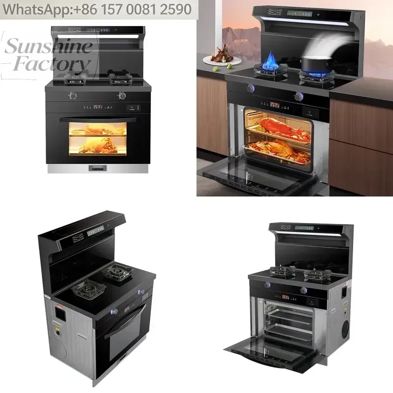 Factory Direct Multi-Function Integrated Electric Stove Set Stove Steamer and Oven with Range Hood Built-in Installation