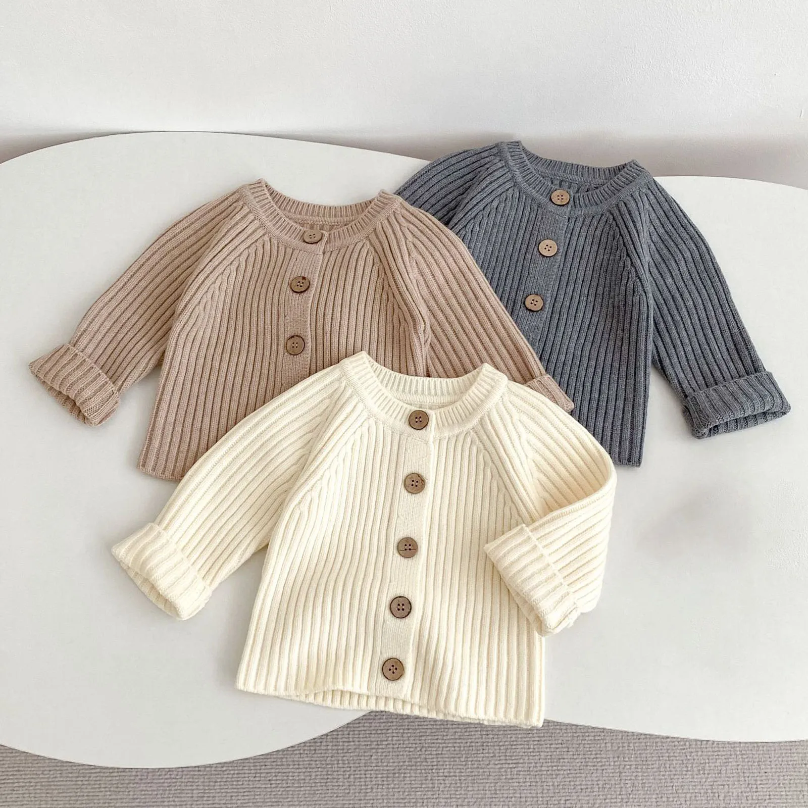 Dziecięce swetry rozpinane z długim rękawem dla chłopców i dziewczynek, jesienno-zimowe, codzienne, prążkowane, dzianinowe kurtki, odzież wierzchnia, odzież domowa, streetwear