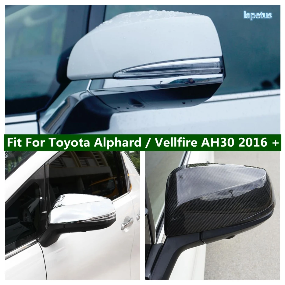 

Chrome Rearview Mirror Protector Shell / Anti-rub Strip Cover Trim For Toyota Alphard / Vellfire AH30 2016 - 2021 Exterior Parts