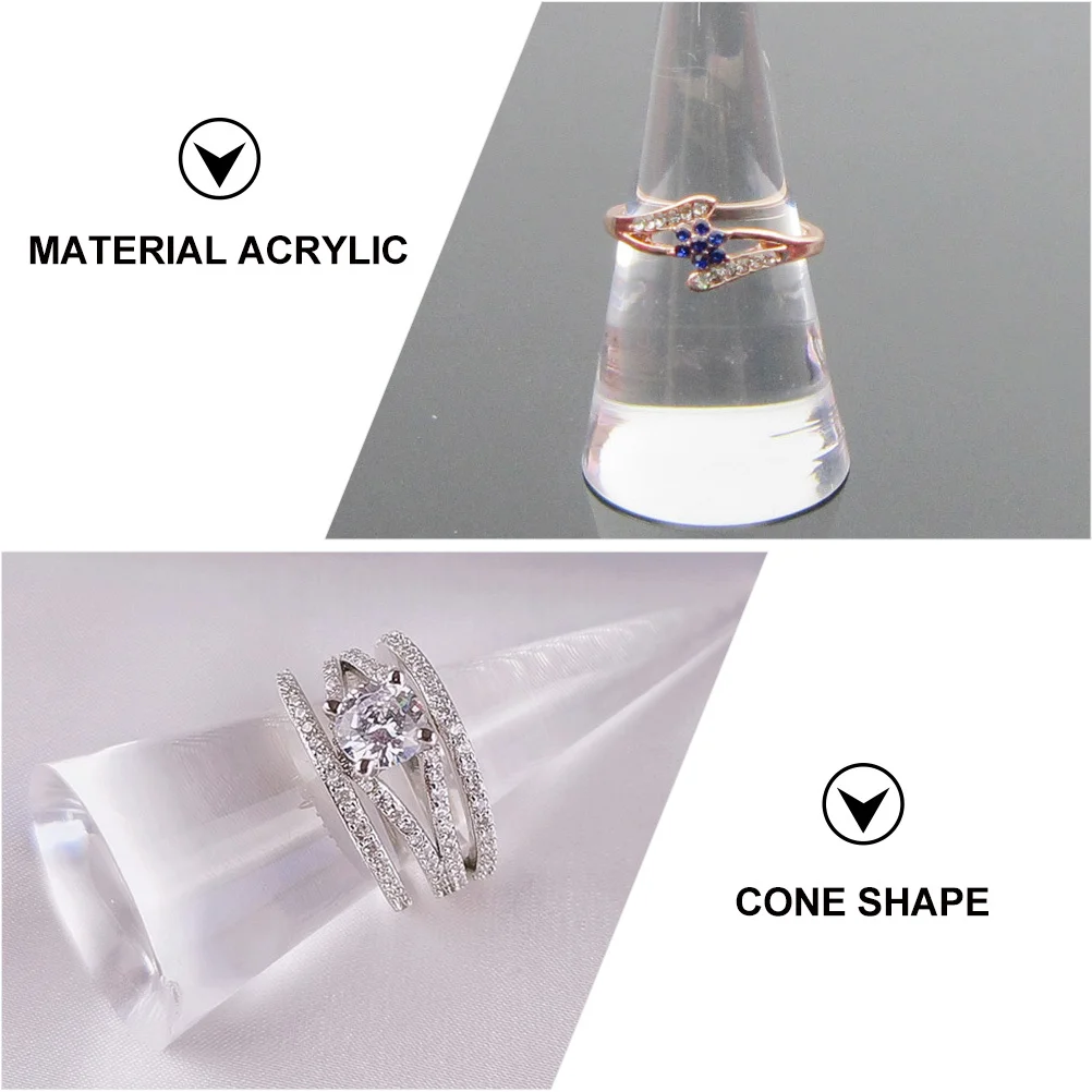 2Pcs Clear Acrylic Jewelry Ring Organizer Display Storage Gift for Wedding Anniversary Valentine's Day