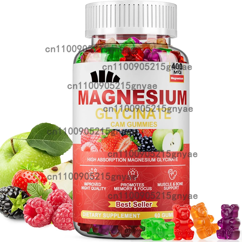 

Glycine Magnesium Gummies, Magnesium Supplements Suitable for Adults, Suitable for Vegetarians, Non GMO, 60 Capsules