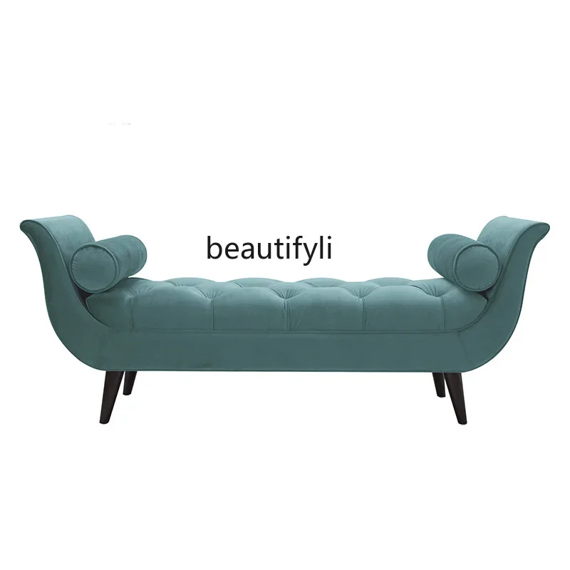 

xxxNordic simple fabric bedside stool American buckle bench shoe changing stool in front of bed