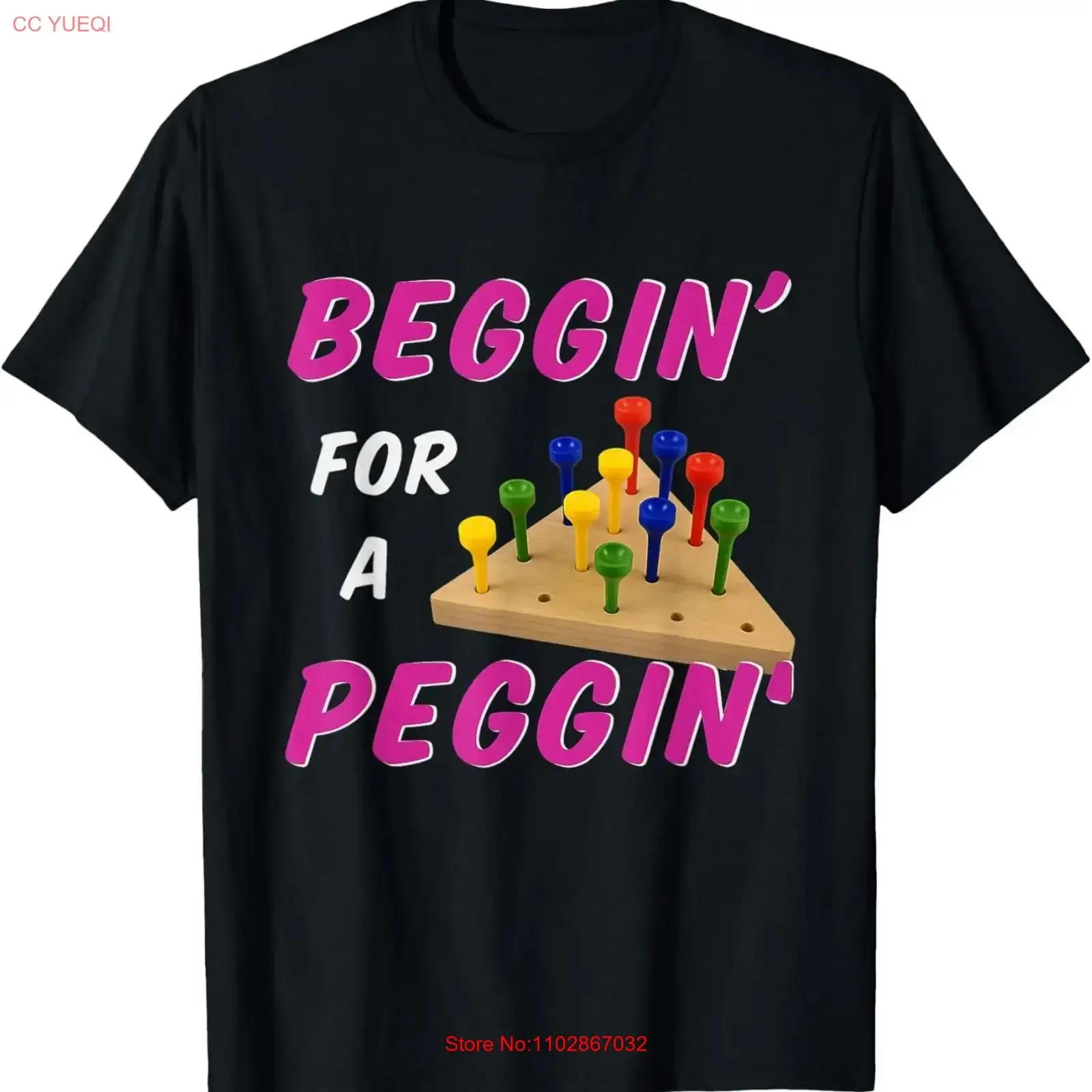 Футболка Beggin For A Peggin Funny Peg Game Joke, винтажная стираная мягкая растянутая уличная одежда, стильная, удобная, дышащая, унисекс