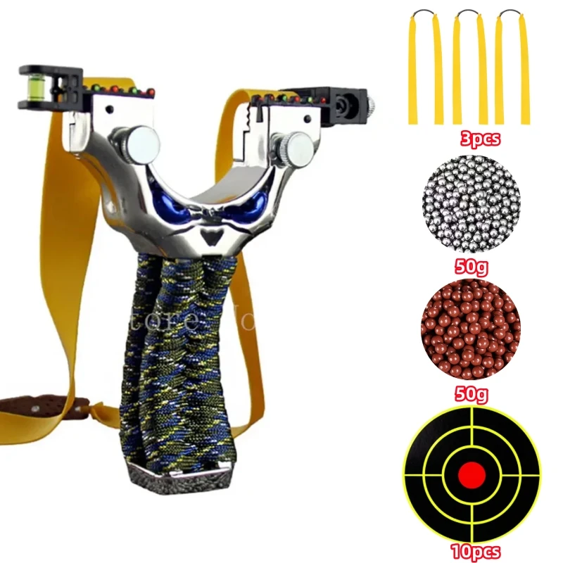 New High-precision and Powerful Outdoor Hunting Laser Catapult with Rubber Band Steel Ball Suit Shooting Game Easy To Carry