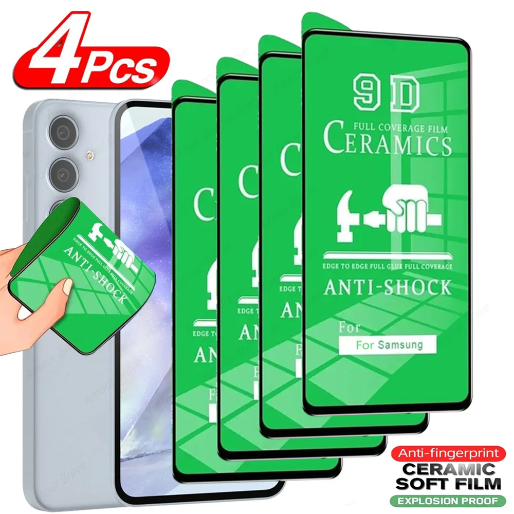 4pcs HD Screen Protector For Samsung Galaxy A55 A54 5G A35 A52 A51 A71 A15 A50 A53 A13 A12 A34 A73 A24 A33 A32 A14 Ceramic Film