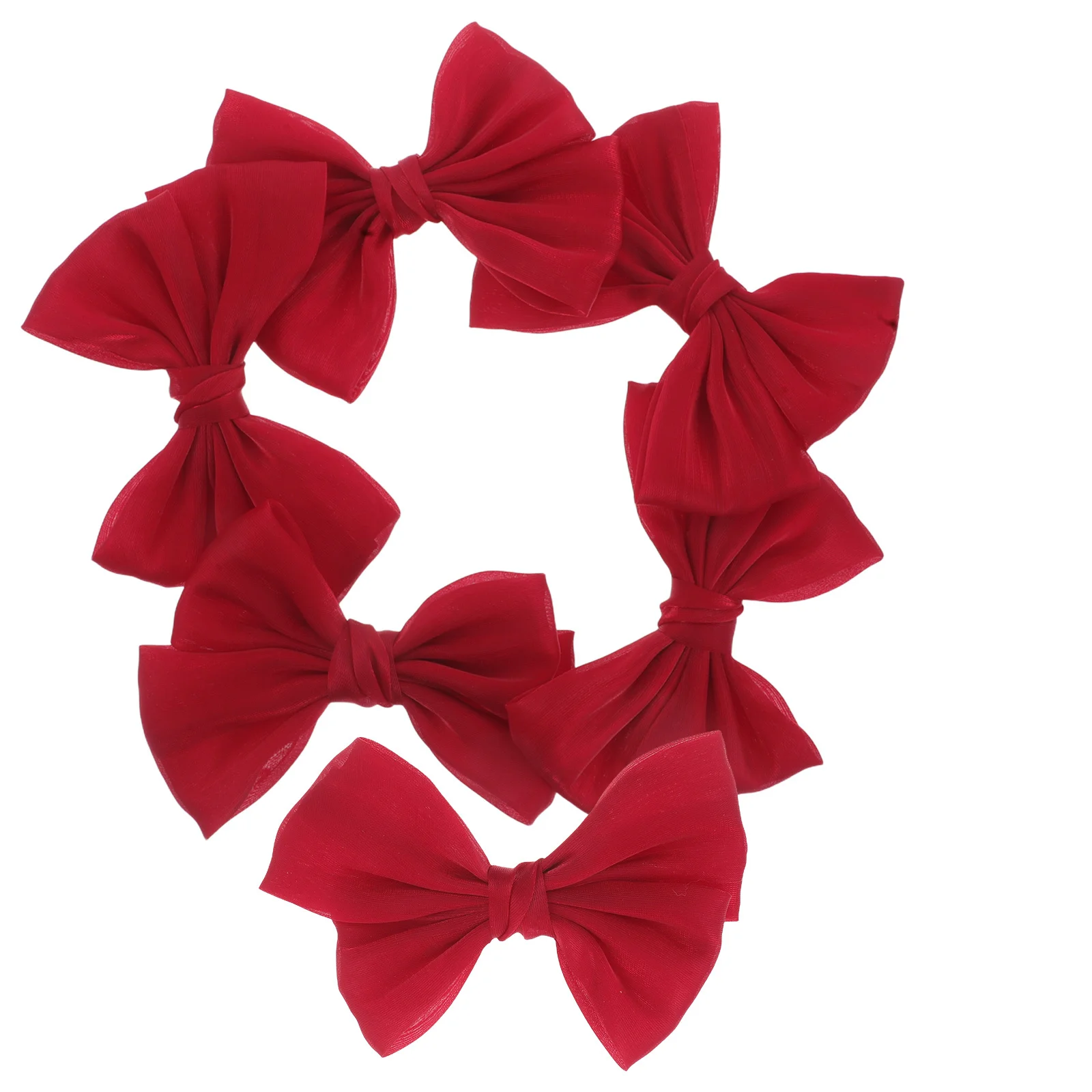 6 قطع من مشابك الشعر المصنوعة من الحرير الناعم على شكل فيونكة للارتداء اليومي وإكسسوارات الشعر للحفلات