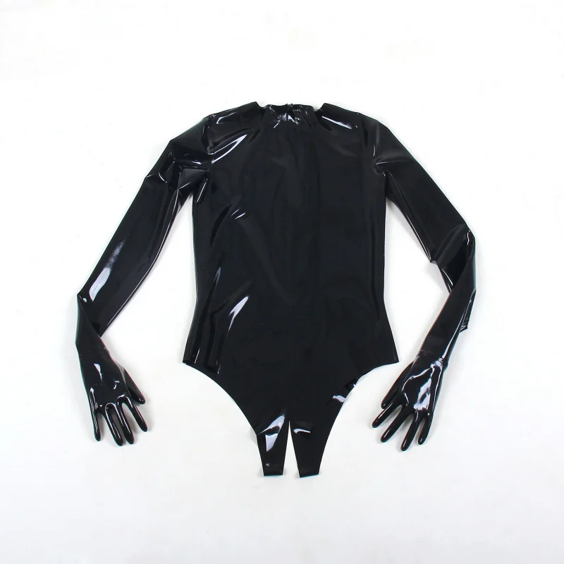 

Natural latex sexy bodysuit latex crotchless rubber swimsuit