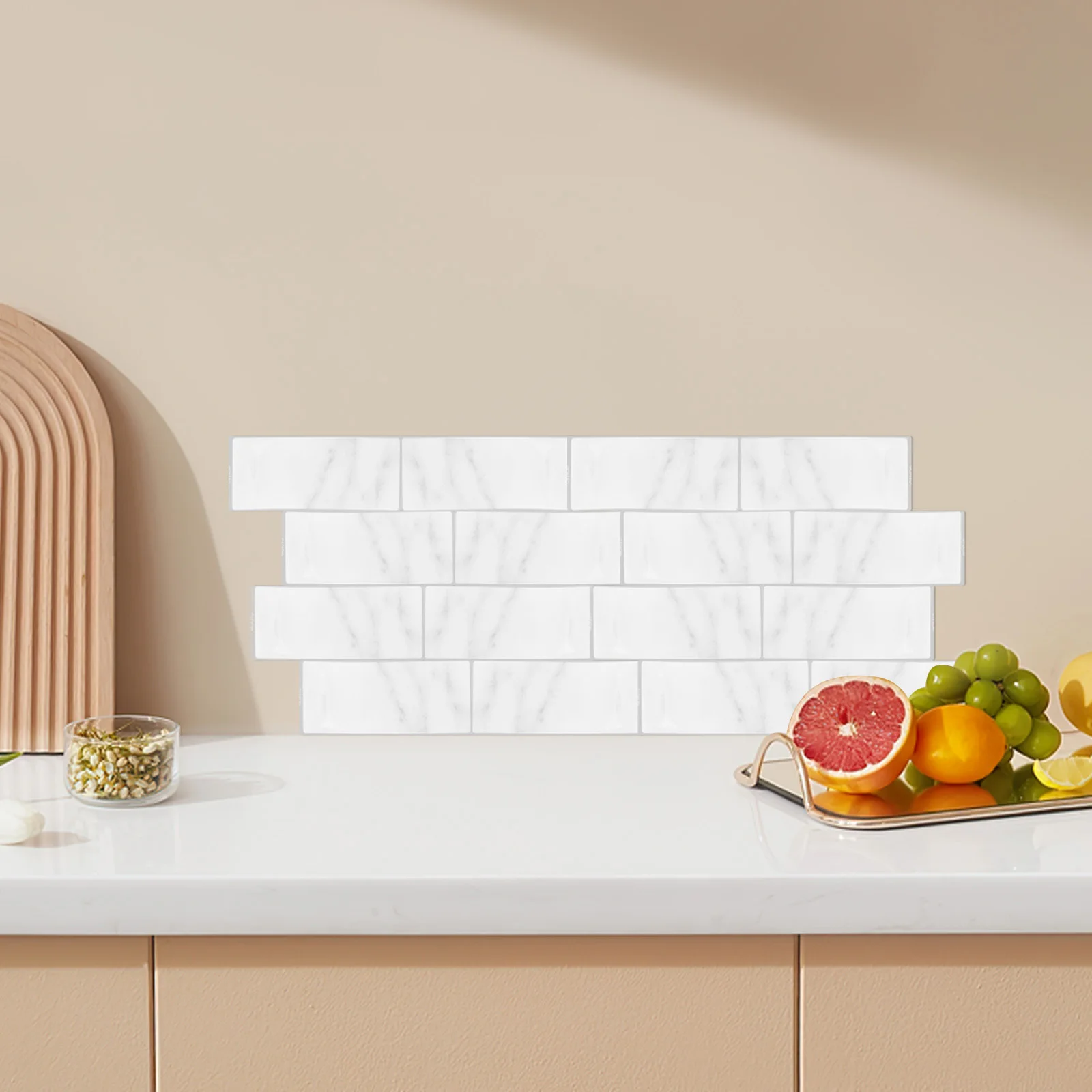 

3D Effect Self Adhesive Wall Sticker Oil Proof Easy Clean Decal Kitchen Backsplash Decorate Peel Stick Tiles Stick