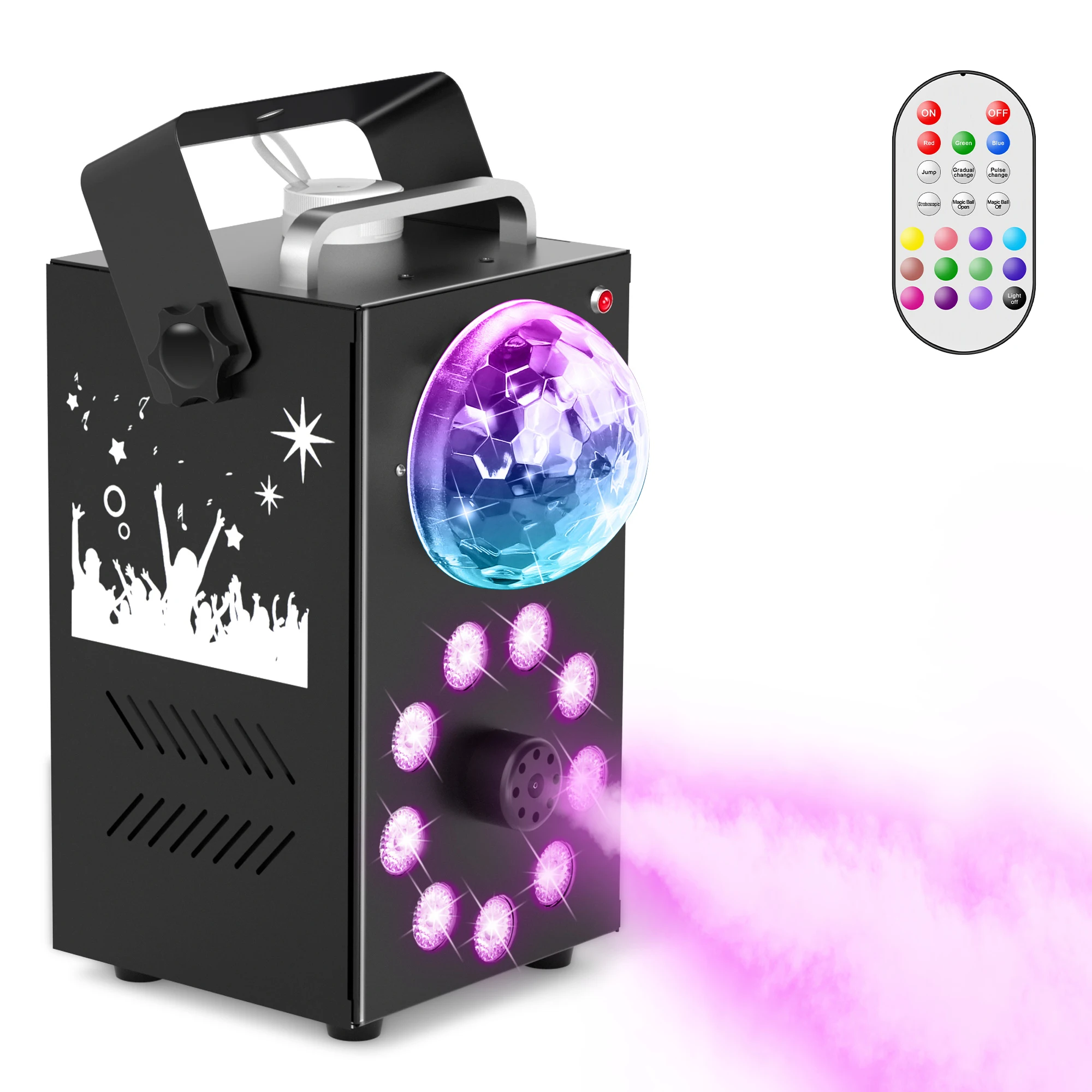 Yiflamefly 700W Nebelmaschine mit 9 RGB-LEDs & Magische Kugel-Effekte, Farbige Nebelmaschine für Hochzeiten, Partys und Bühnenauftritte