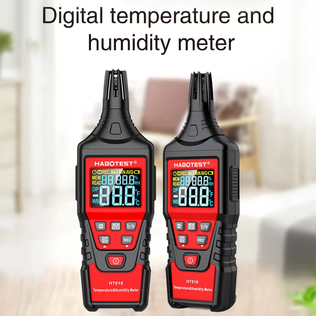 Digital Thermometer Handheld Tester Humidity Home Measure Point Gauge Measuring Wet Dew Sensor Portable Ambient