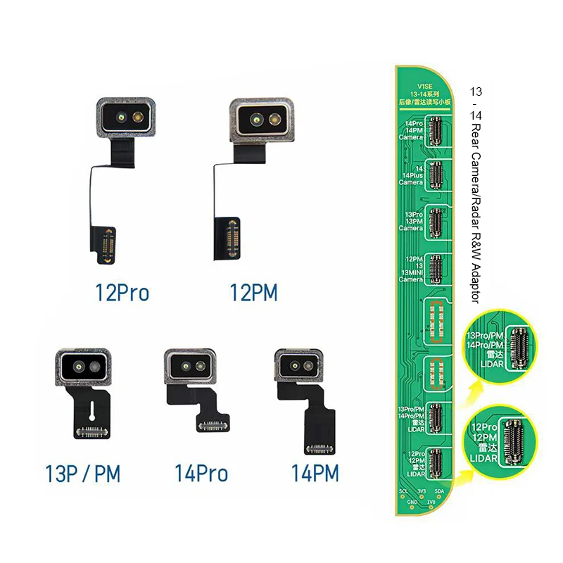 JC V1SE V1SPRO Programmable LiDAR Cable For Phone 12 13 14 Pro Max Fixes Camera Cable Read and Write Encrypted Data Tool