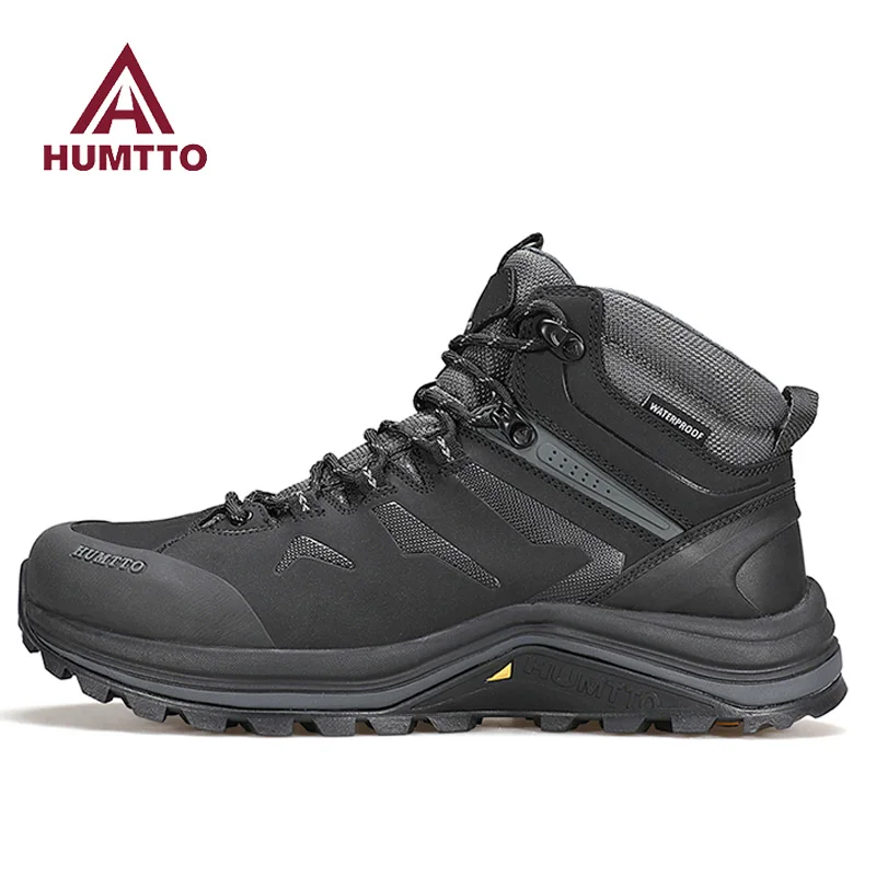 

HUMTTO Hiking shoes Men's waterproof hunting Boots Tactical Desert Combat Ankle trekking Boots Male warm cow Leather Sneakers