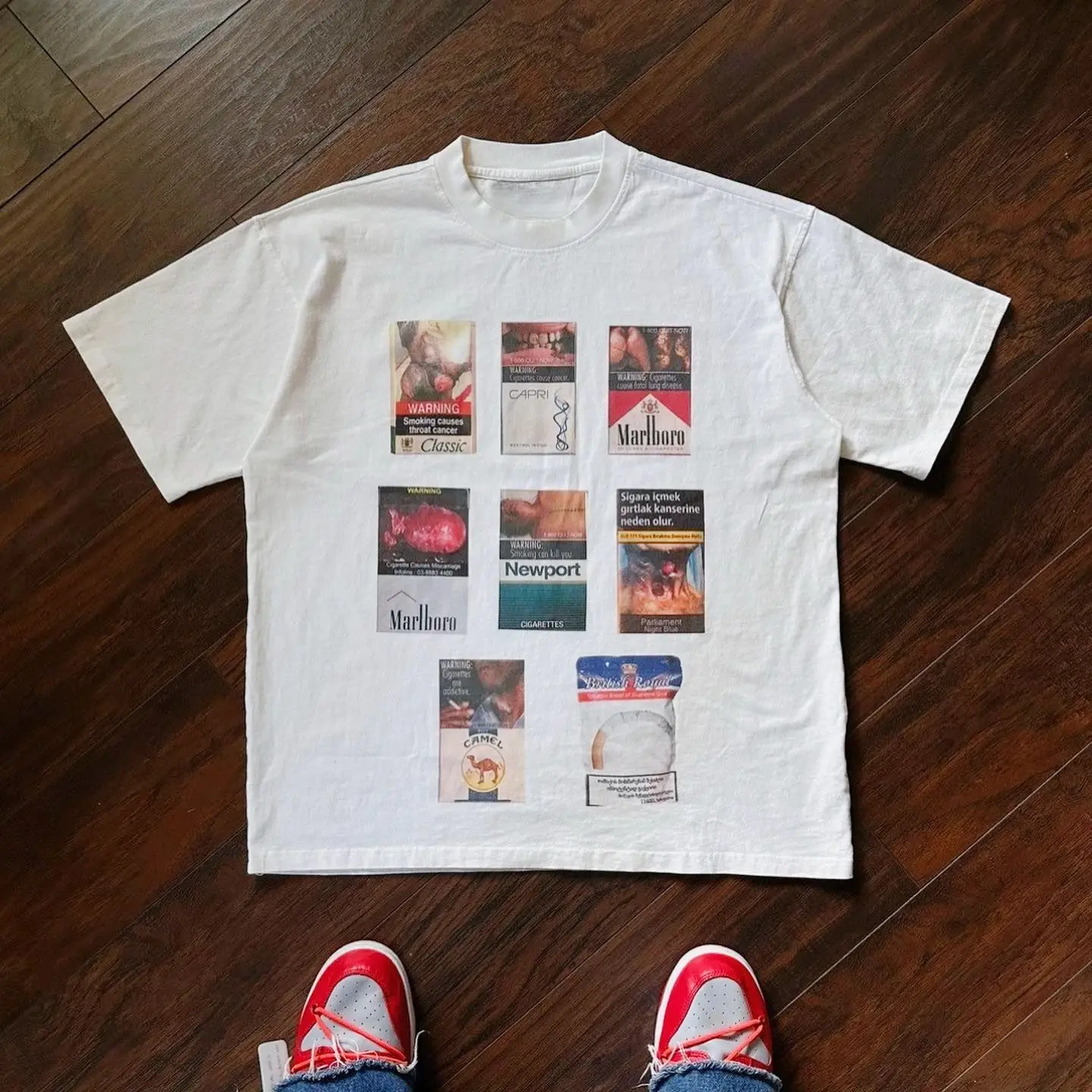 The Smoking Kills Collection Printing Cotton Fabric T-Shirt Summer Street Style Short Sleeved T-Shirt Cool Design Retro Tee Tops