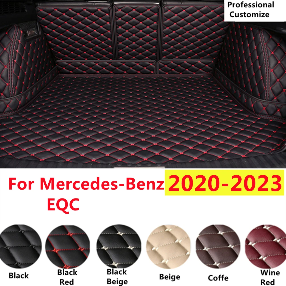 

SJ Full Set XPE Leather Custom Fit For Mercedes-Benz EQC 2023 2022-2020 Fittings Car Trunk Mat Tail Boot Tray Liner Rear Cargo