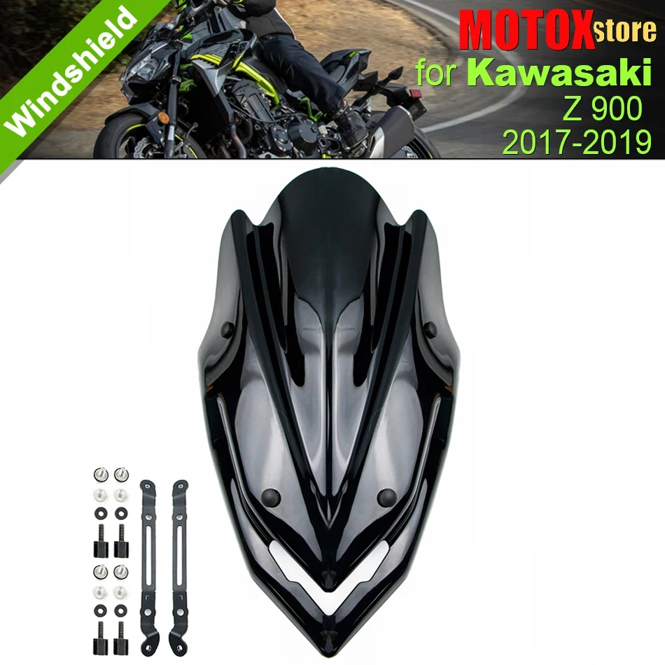 

Ветровое стекло для мотоцикла Kawasaki Z900 2017 2018 2019, черное, Z 900 17 18 19
