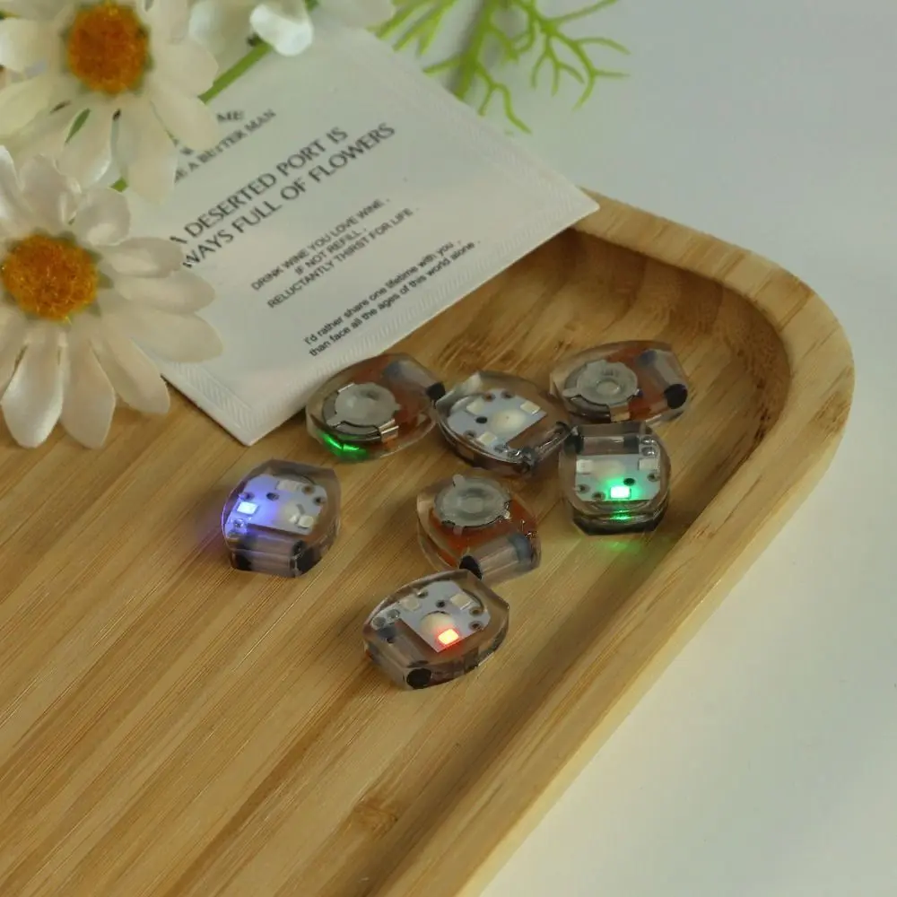 10Pcs Sandal Accessories Plastic LED Shoe Light Miniature Luminous Vibrating Light Glowing Movement Electronics Lamp Woman Men