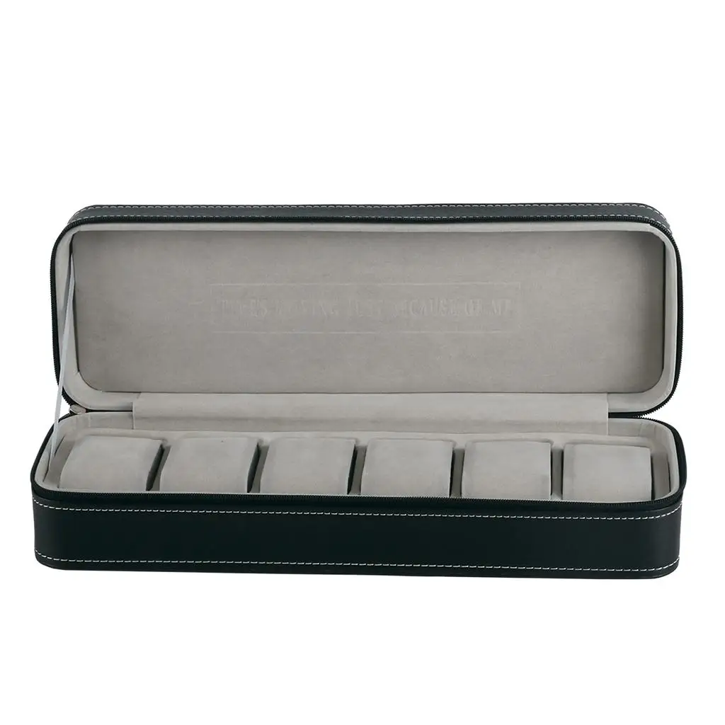 

6-сетчатая молния — роскошная витрина для часов из искусственной кожи, хранилище ювелирных изделий, большой держатель для браслета