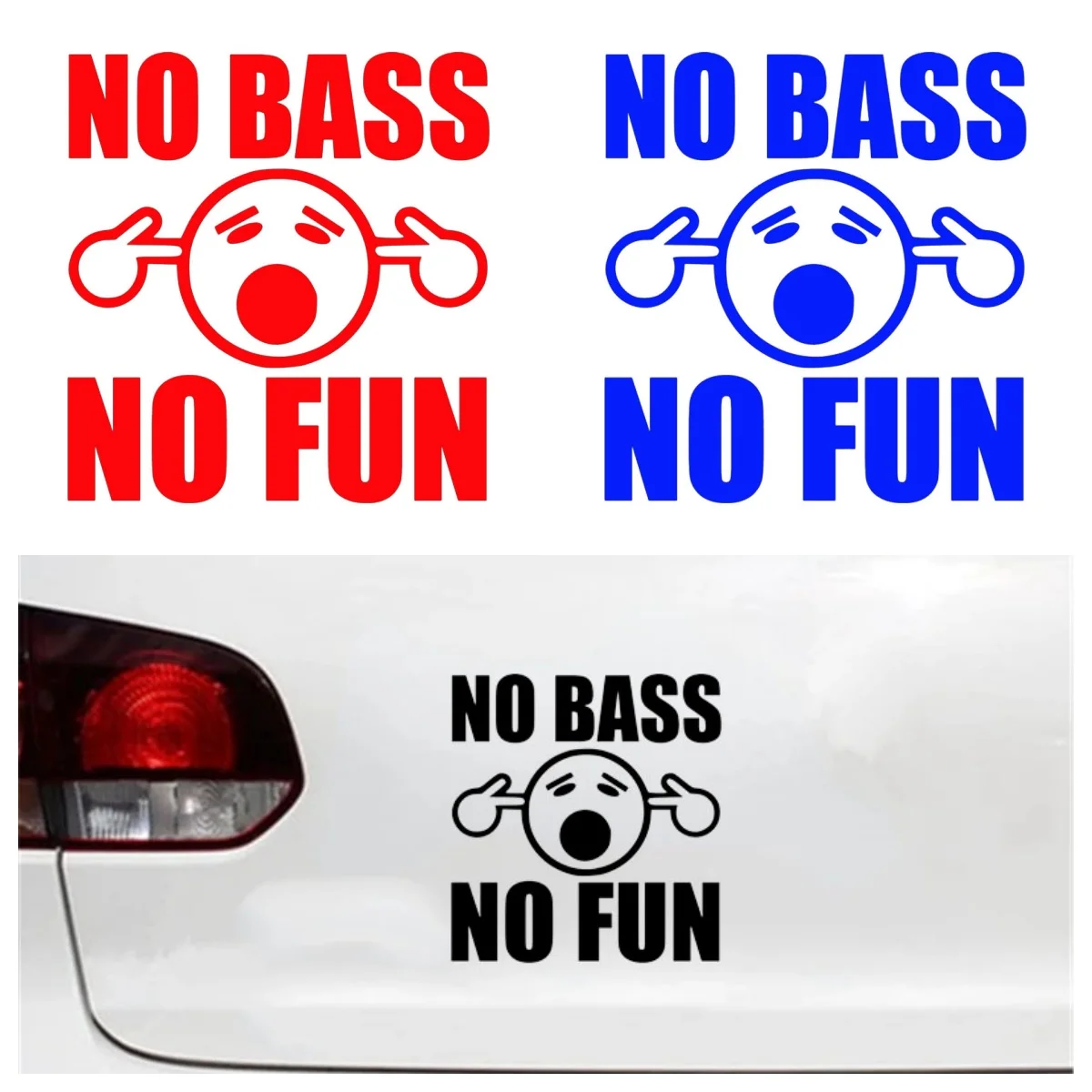 

Personality Funny NO BASS NO FUN Car Sticker Auto Motorcycle Trucks Racing SUV Bumper Laptop Suitcase Vinyl Decal PVC Wholesale