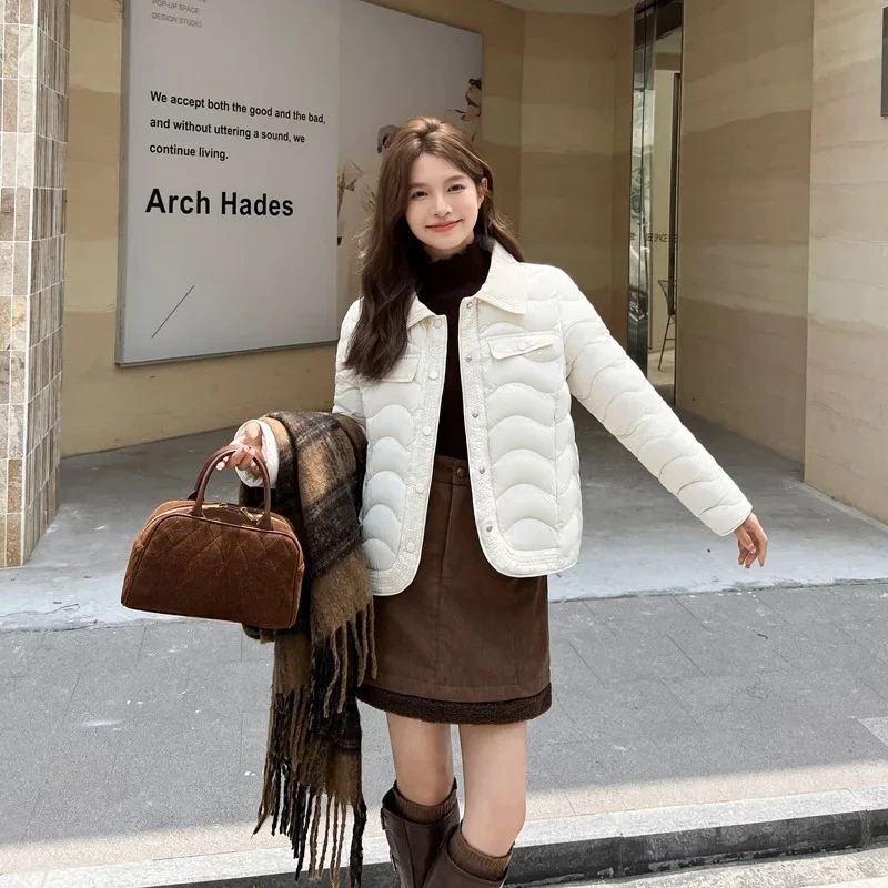

Autumn Winter New Arrival Versatile Stylish Cotton Padded Coat Fashionable Short Thin down Jacket Women's Shirt Outerwear