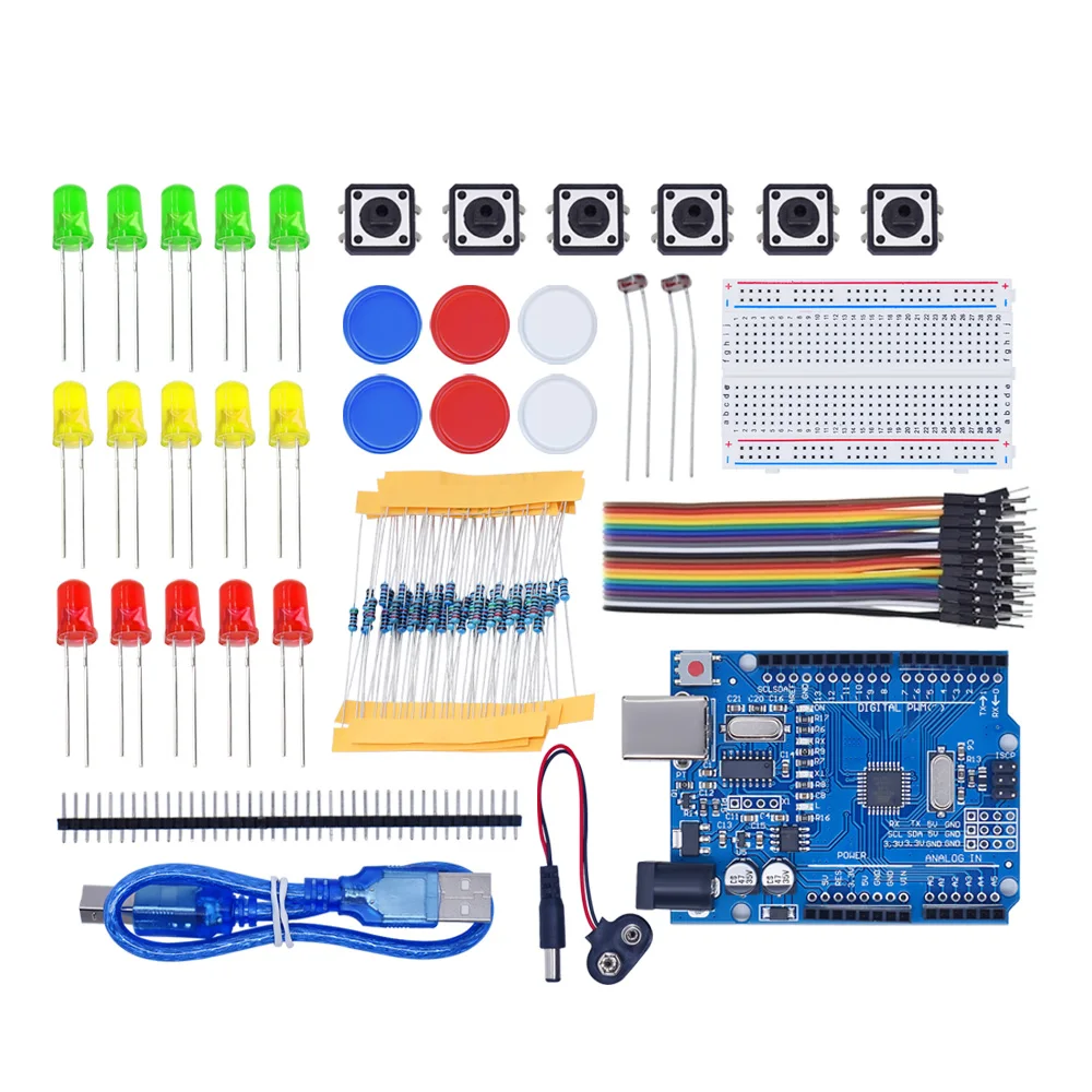 Starter Kit For UNO+WiFi R3 Original ATMEGA328P Chip CH340G For Arduino UNO R3 Development Board Diy Kit School Education Lab