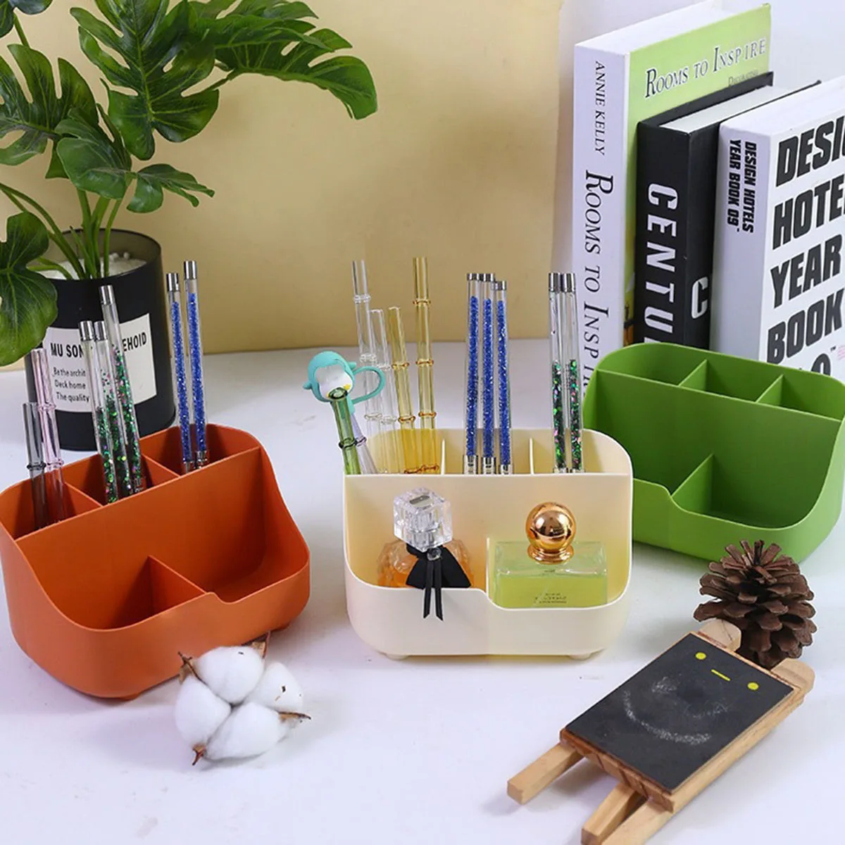 Kawaii Desktop Stift Halter Große-kapazität Nette Schreibwaren Lagerung Box Kreative Cartoon Bleistift Halter Ins Schreibtisch Organizer für Mädchen