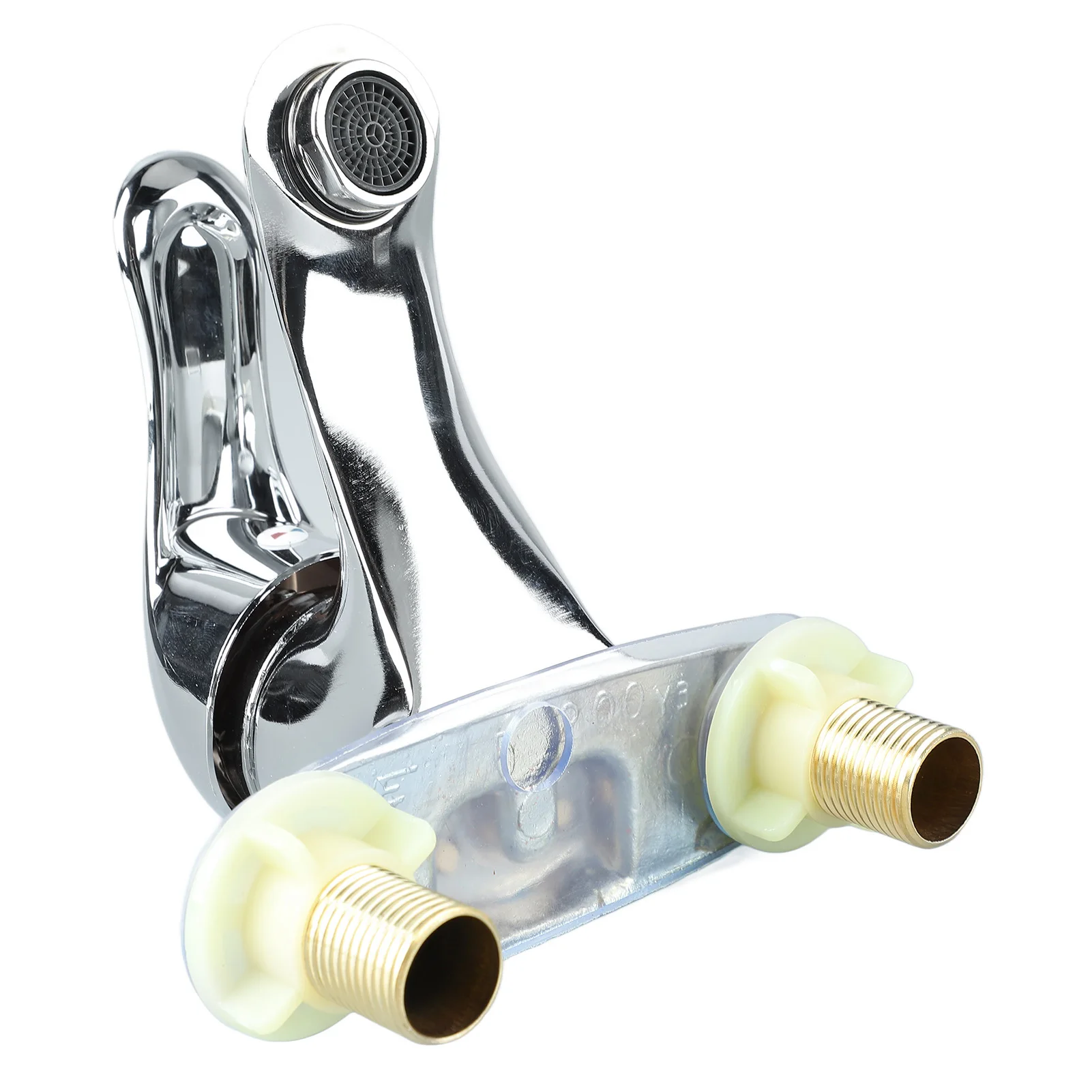 بالوعة الحمام صنبور سبائك الزنك 2 حفرة مقبض واحد المياه الساخنة والباردة صنبور حوض خلاط للمنزل فندق #4