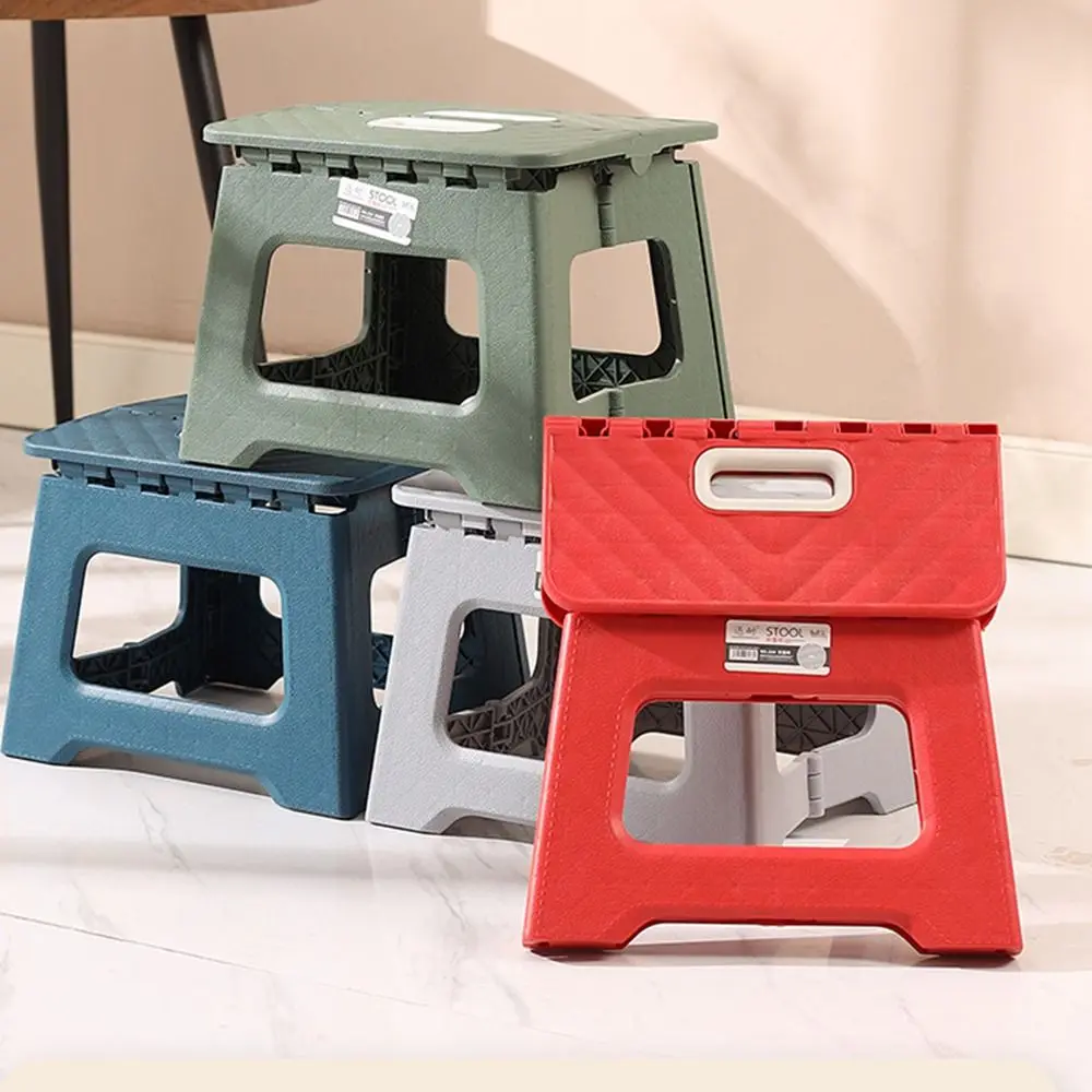 

Portable Thickened Folding Step Stool Lightweight Shoe Changing Small Benches Handheld Plastic Foldable Stool Kids