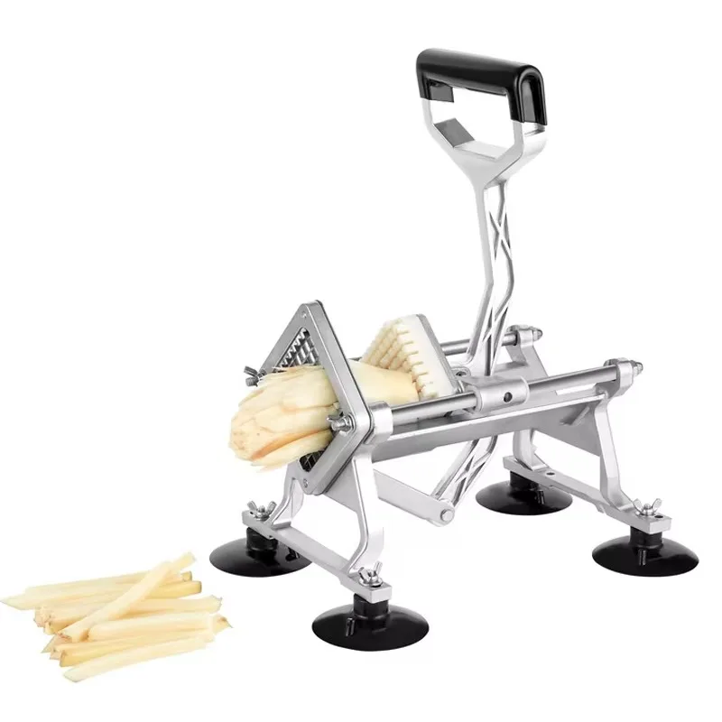 Professional French Fry Cutter Commercial Potato Slicer with Suction Feet Complete Set  for Sweet Potato, Carrot, Yam